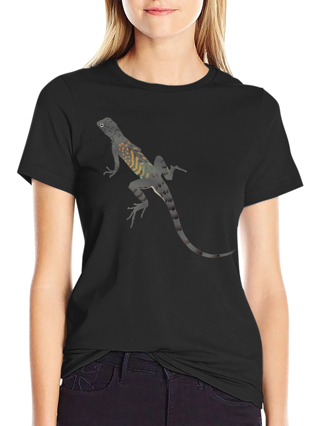 Lizard Print Black T-Shirt