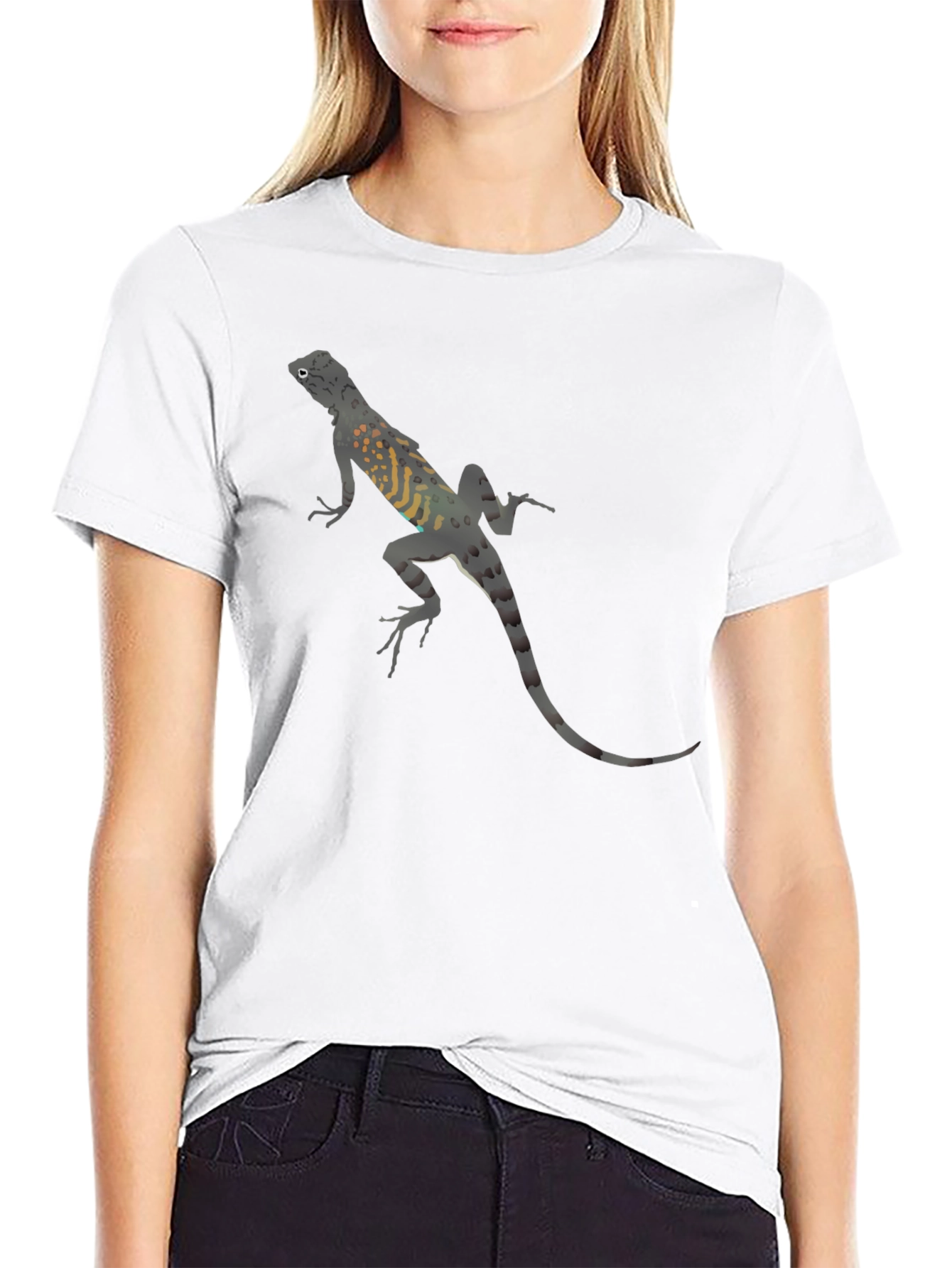 Lizard Print Black T-Shirt