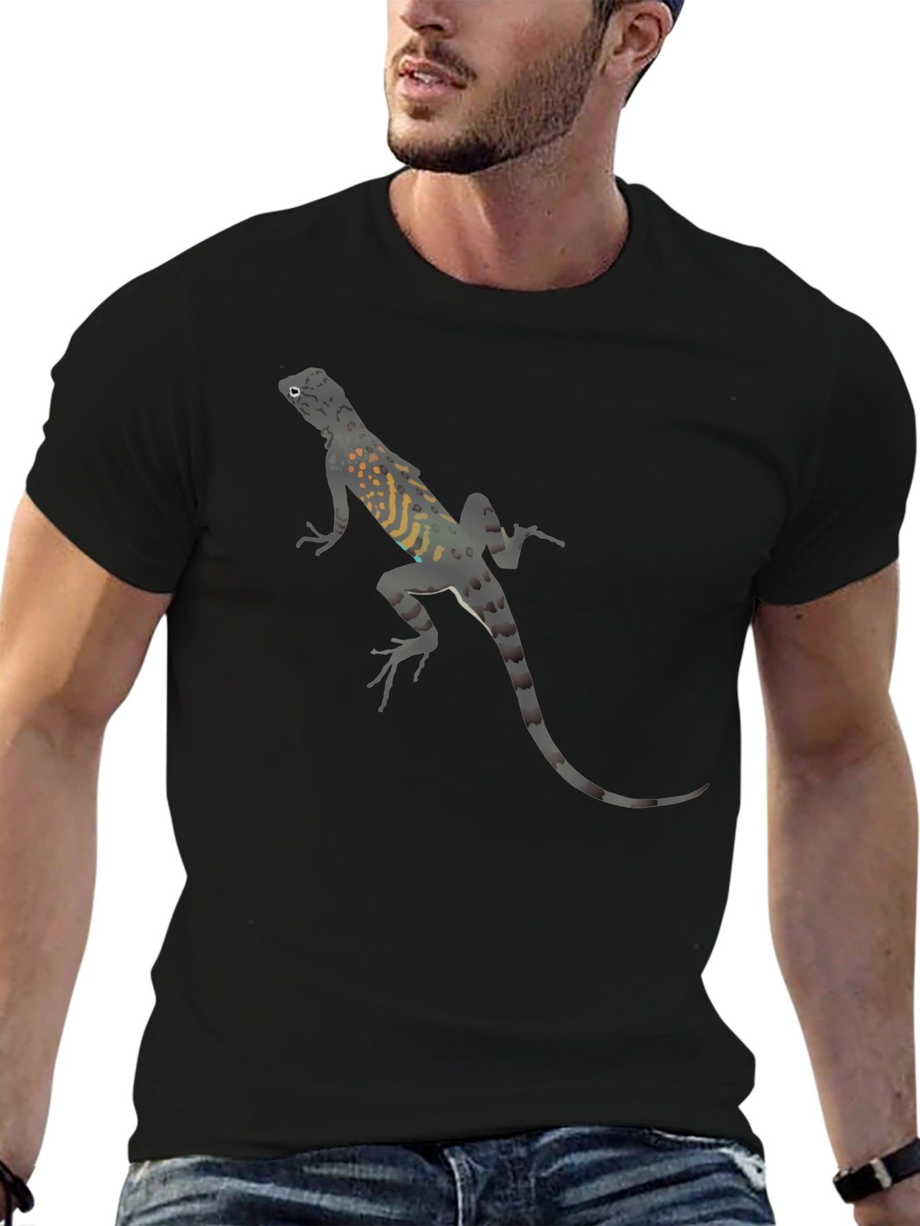 Lizard Print Black T-Shirt