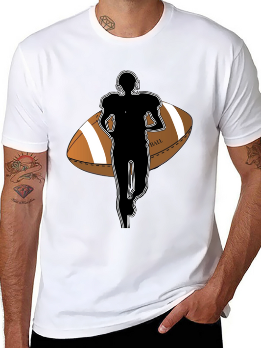 Football Player Graphic Tee - Stylish Black T-Shirt