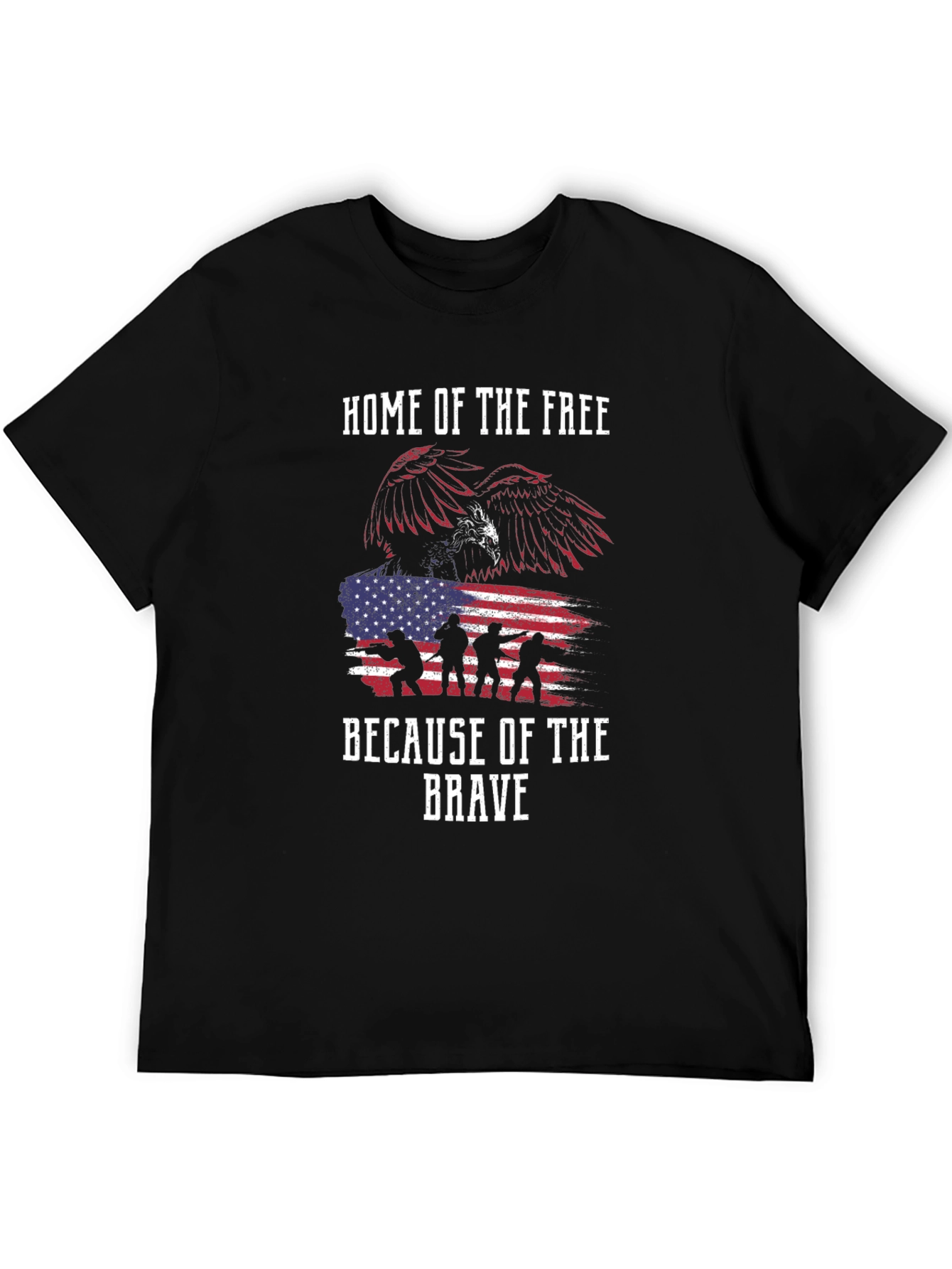 Home of the Free T-Shirt - Patriotic Eagle Design