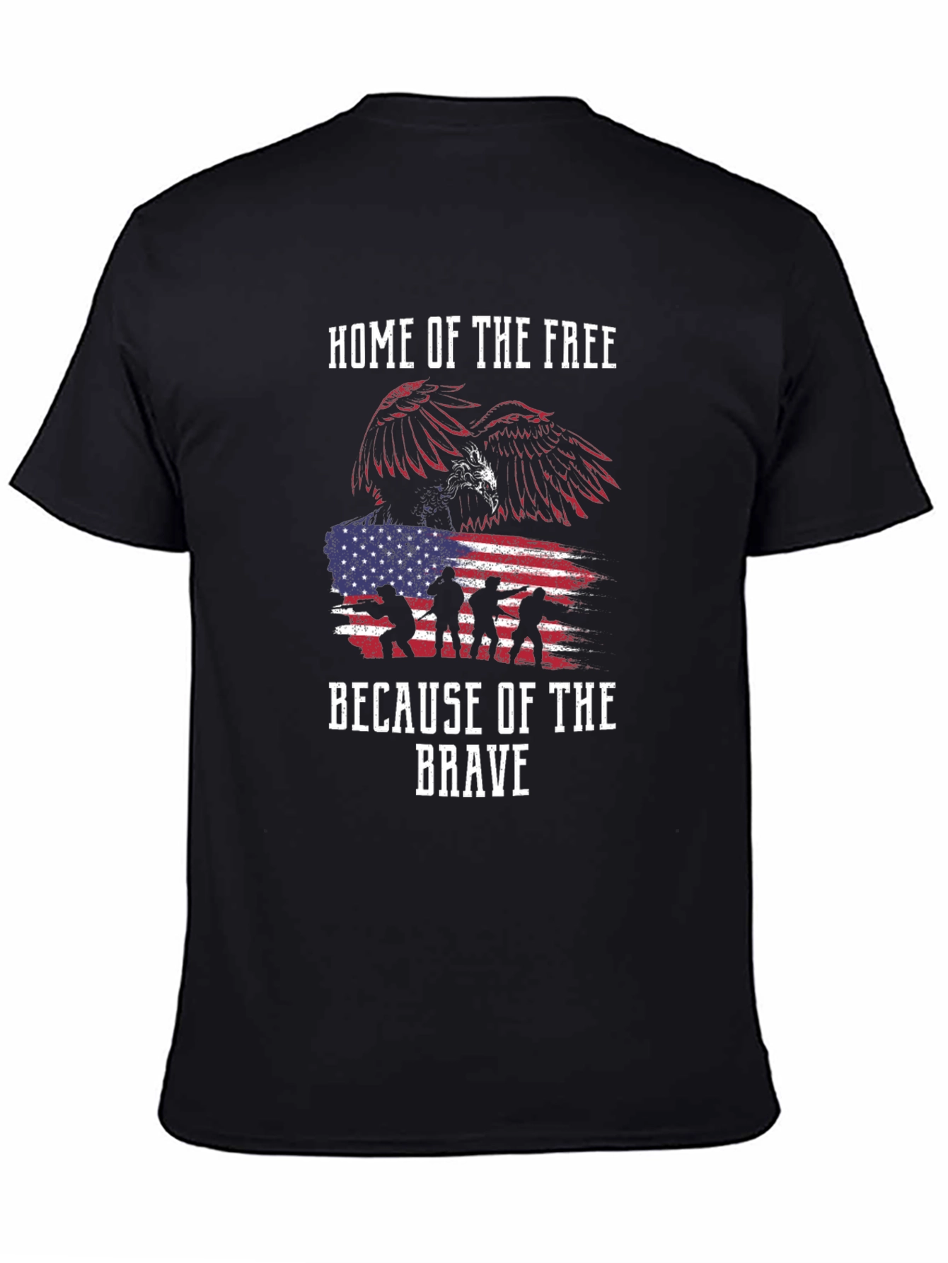 Home of the Free T-Shirt - Patriotic Eagle Design