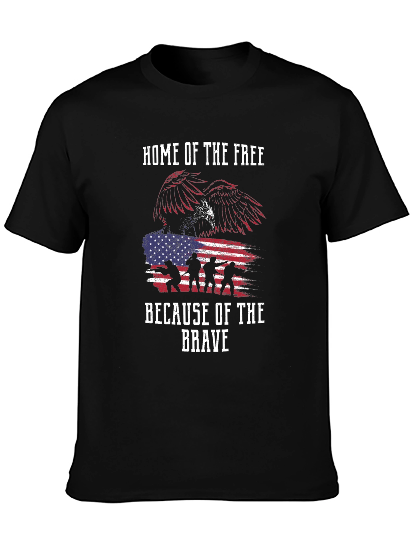 Home of the Free T-Shirt - Patriotic Eagle Design