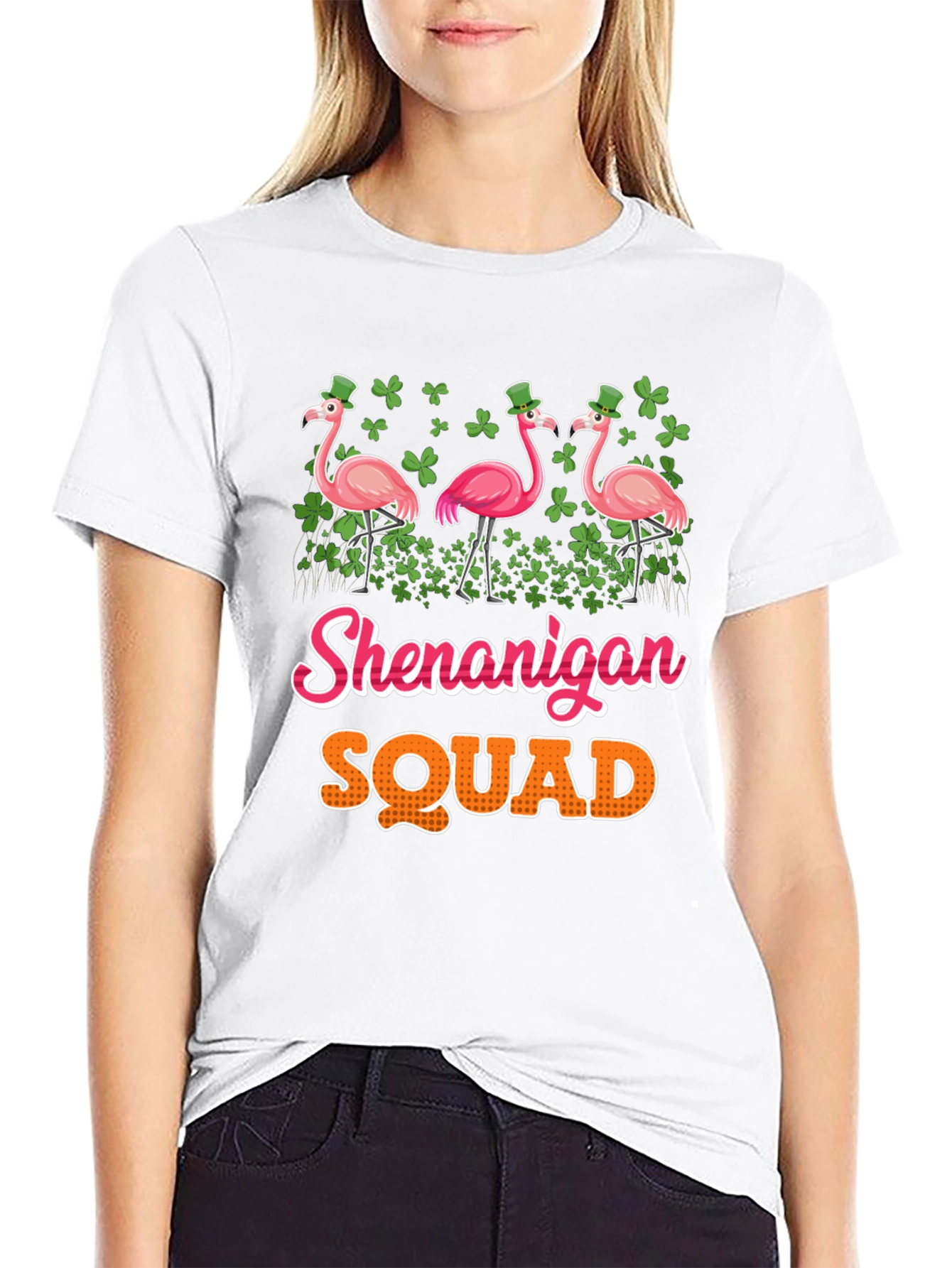 Shenanigan Squad Flamingo St. Patricks Day T-Shirt