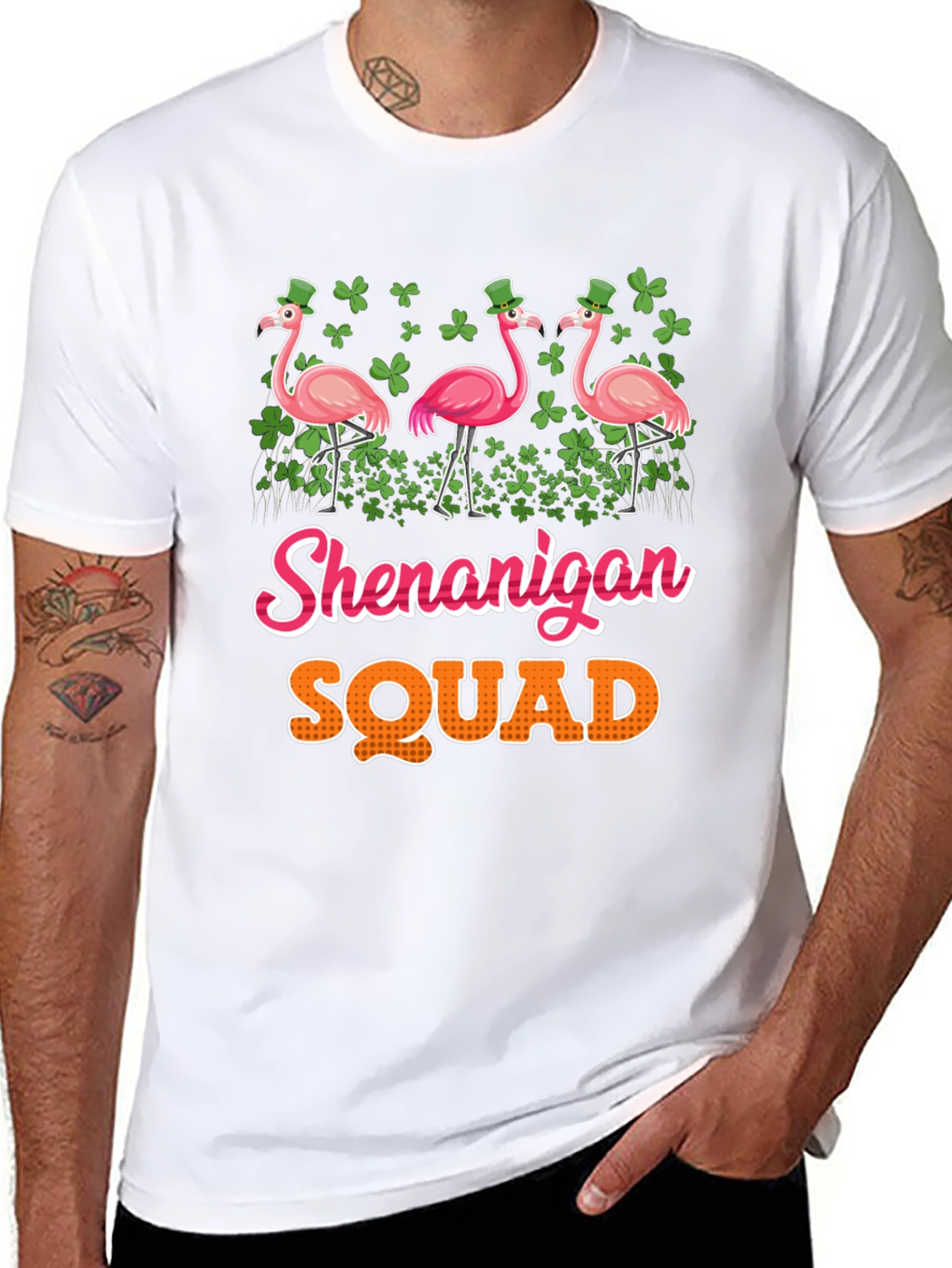 Shenanigan Squad Flamingo St. Patricks Day T-Shirt