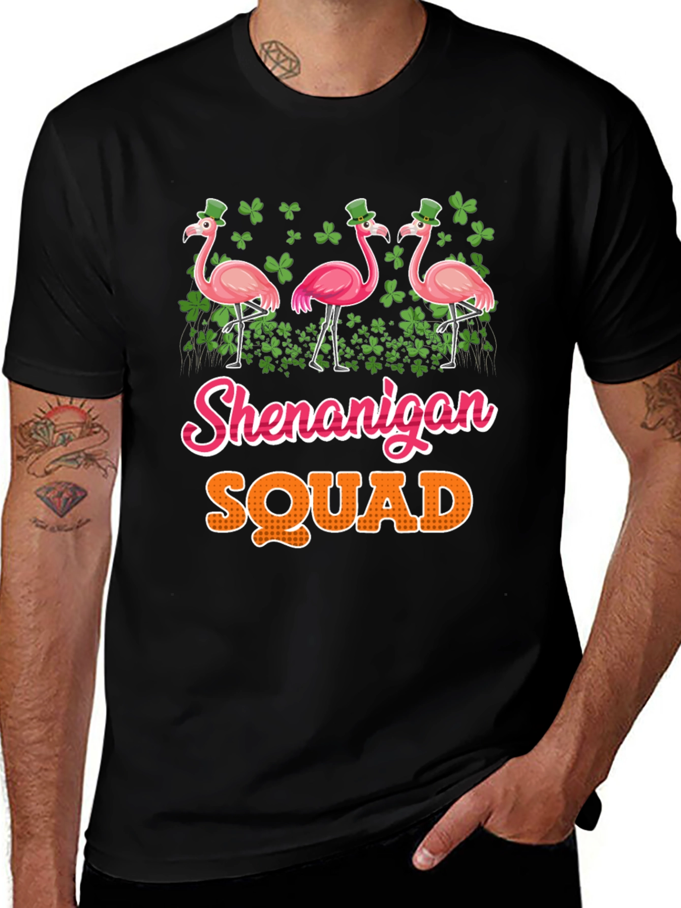 Shenanigan Squad Flamingo St. Patricks Day T-Shirt