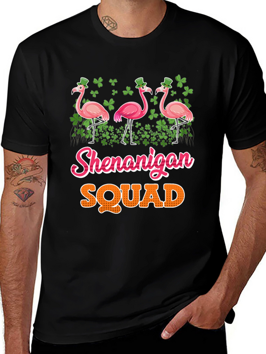 Shenanigan Squad Flamingo St. Patricks Day T-Shirt