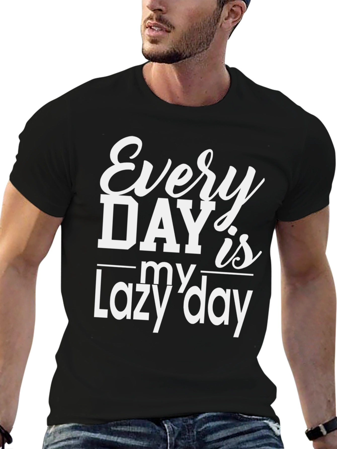 Every Day is My Lazy Day Black T-Shirt