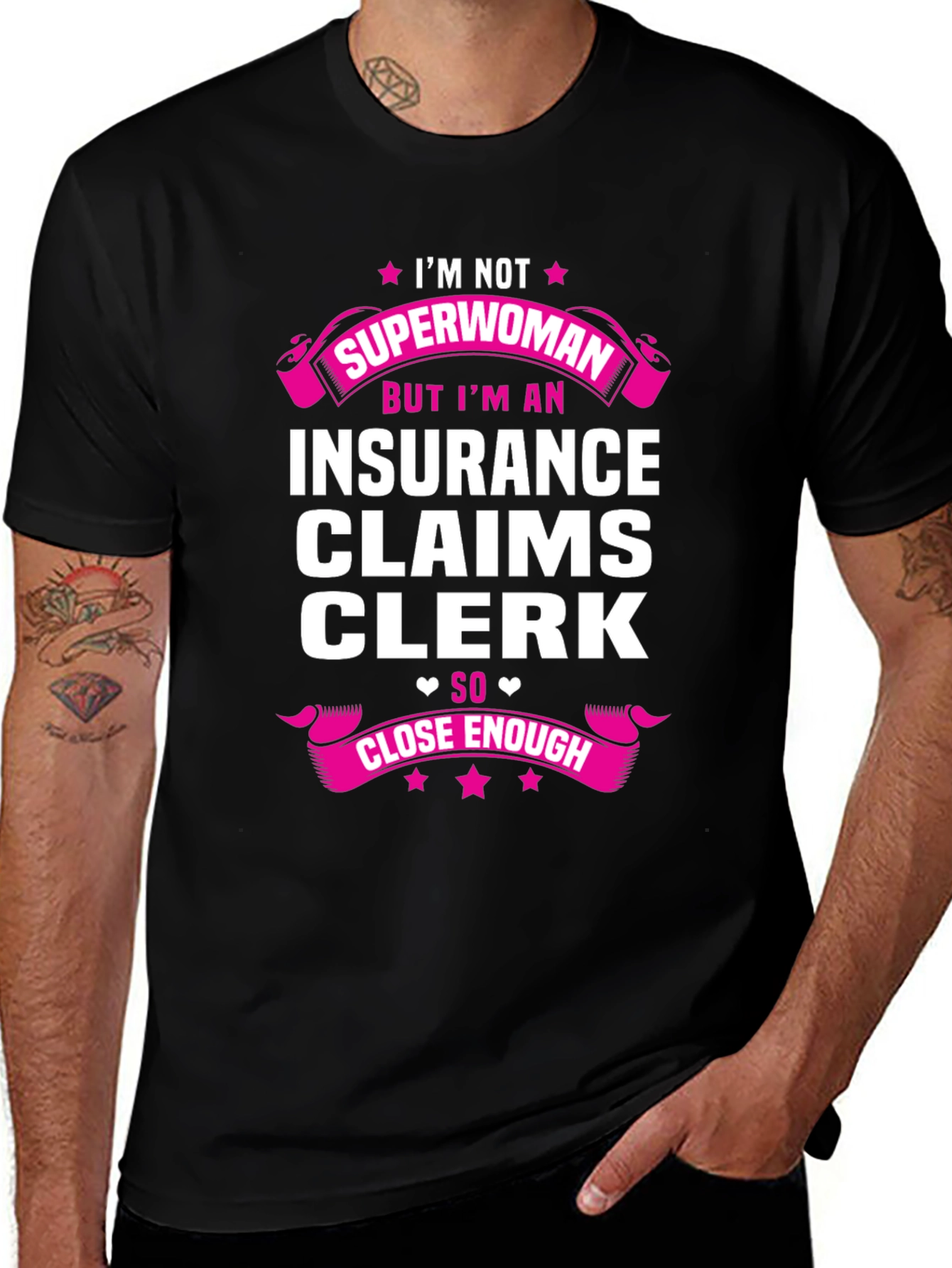 Insurance Claims Clerk T-Shirt - Superwoman Funny Tee