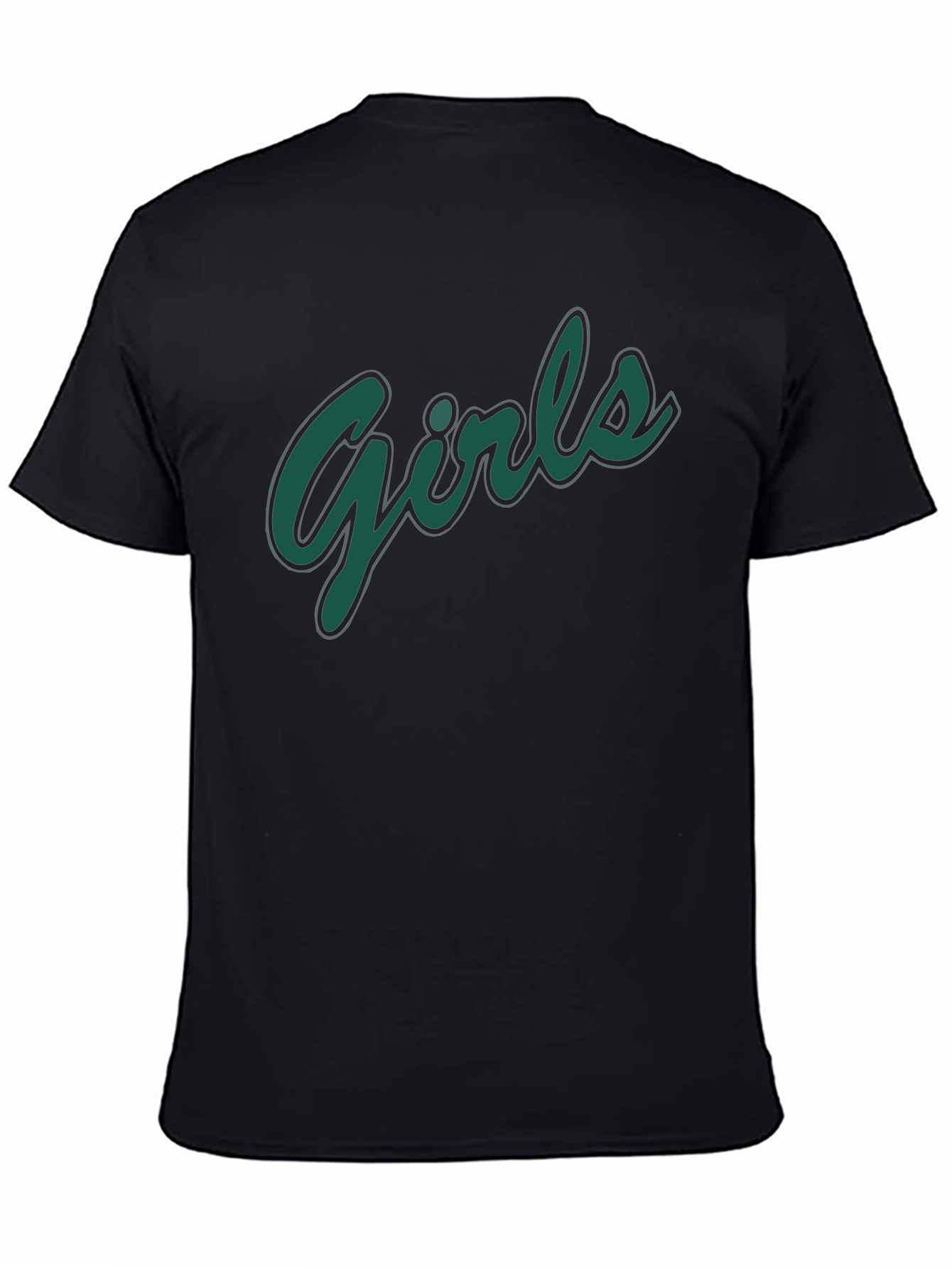 Girls Graphic Print Black T-Shirt