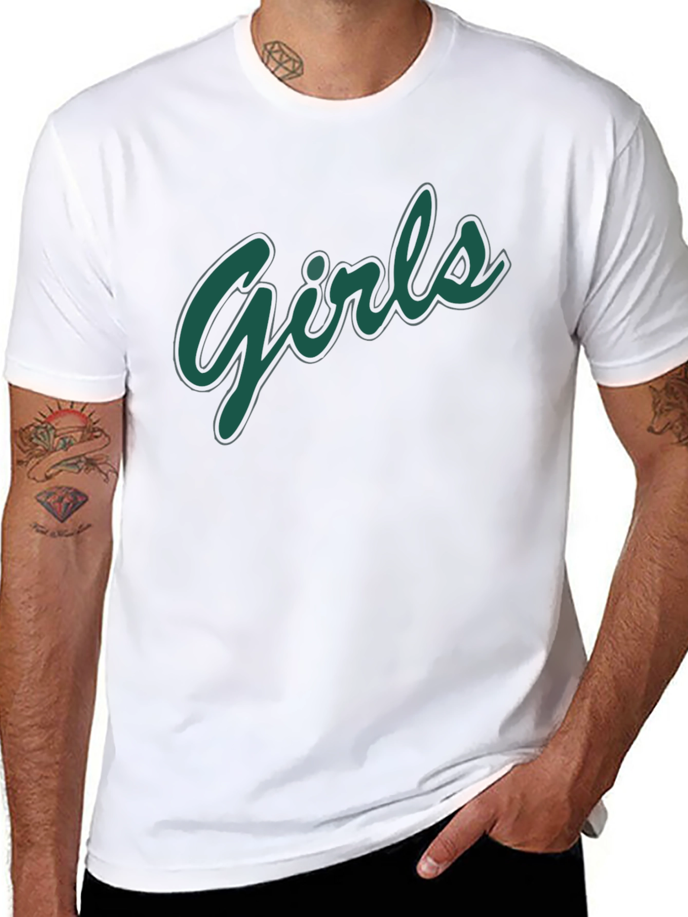 Girls Graphic Print Black T-Shirt
