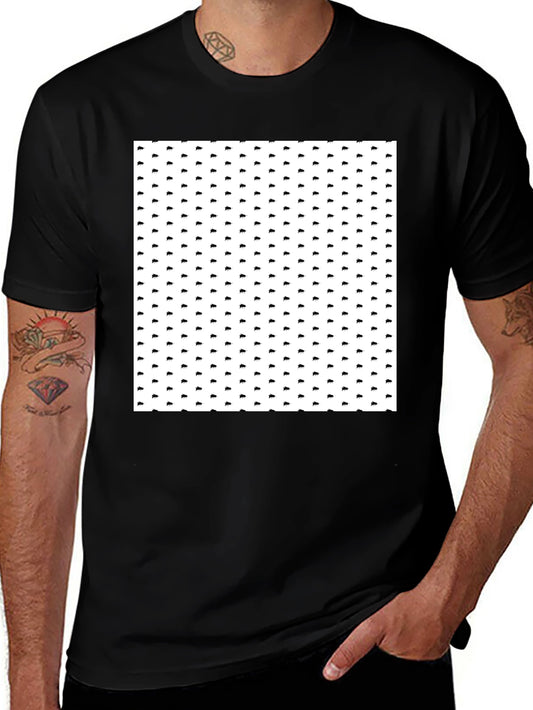 Patterned Black T-Shirt for Men