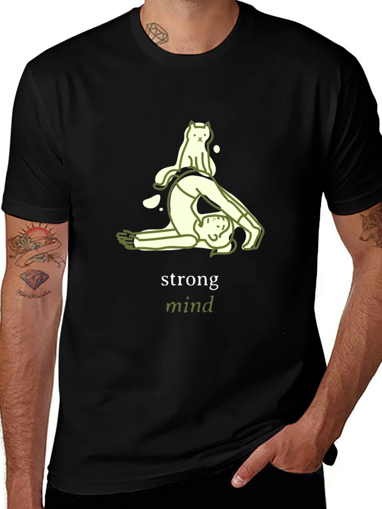 Strong Mind Yoga Cat T-Shirt