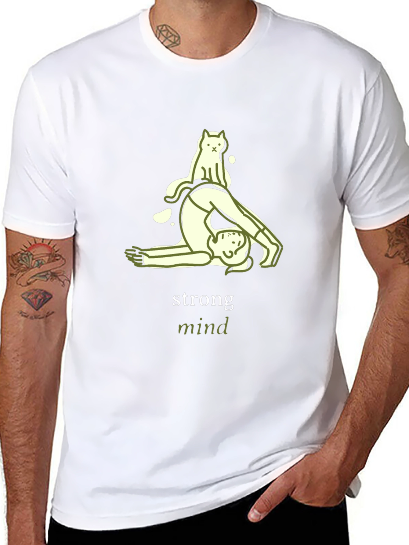 Strong Mind Yoga Cat T-Shirt