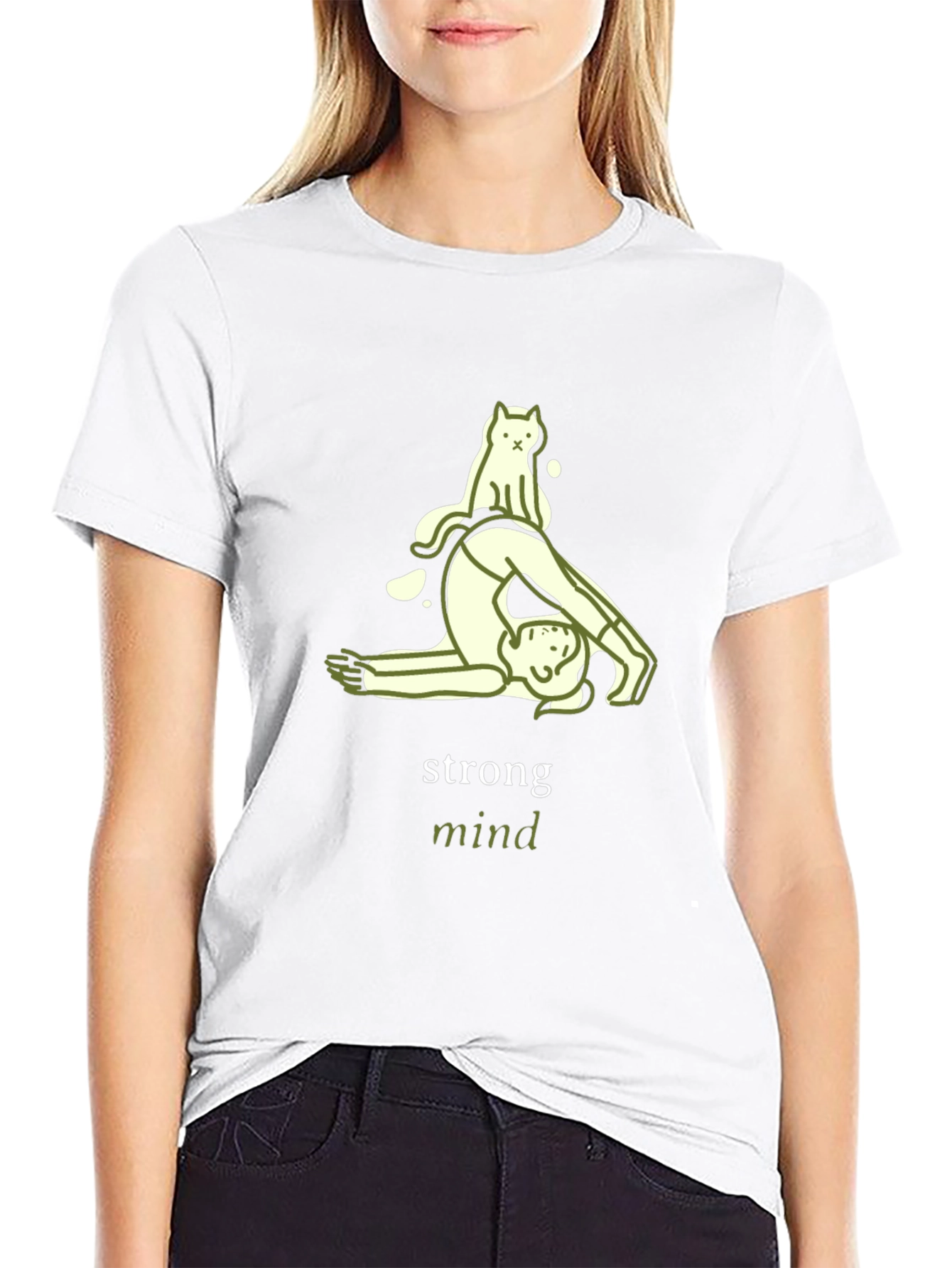 Strong Mind Yoga Cat T-Shirt