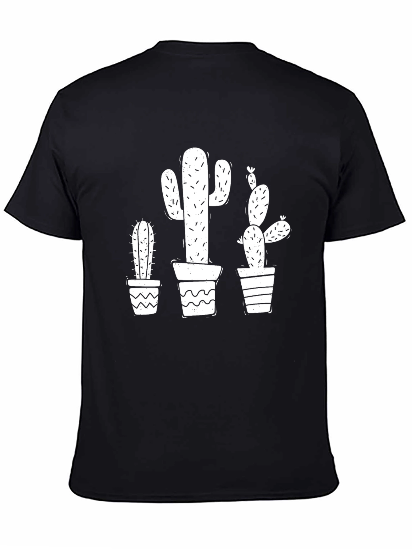 Cactus Graphic Tee - Black Cotton T-Shirt