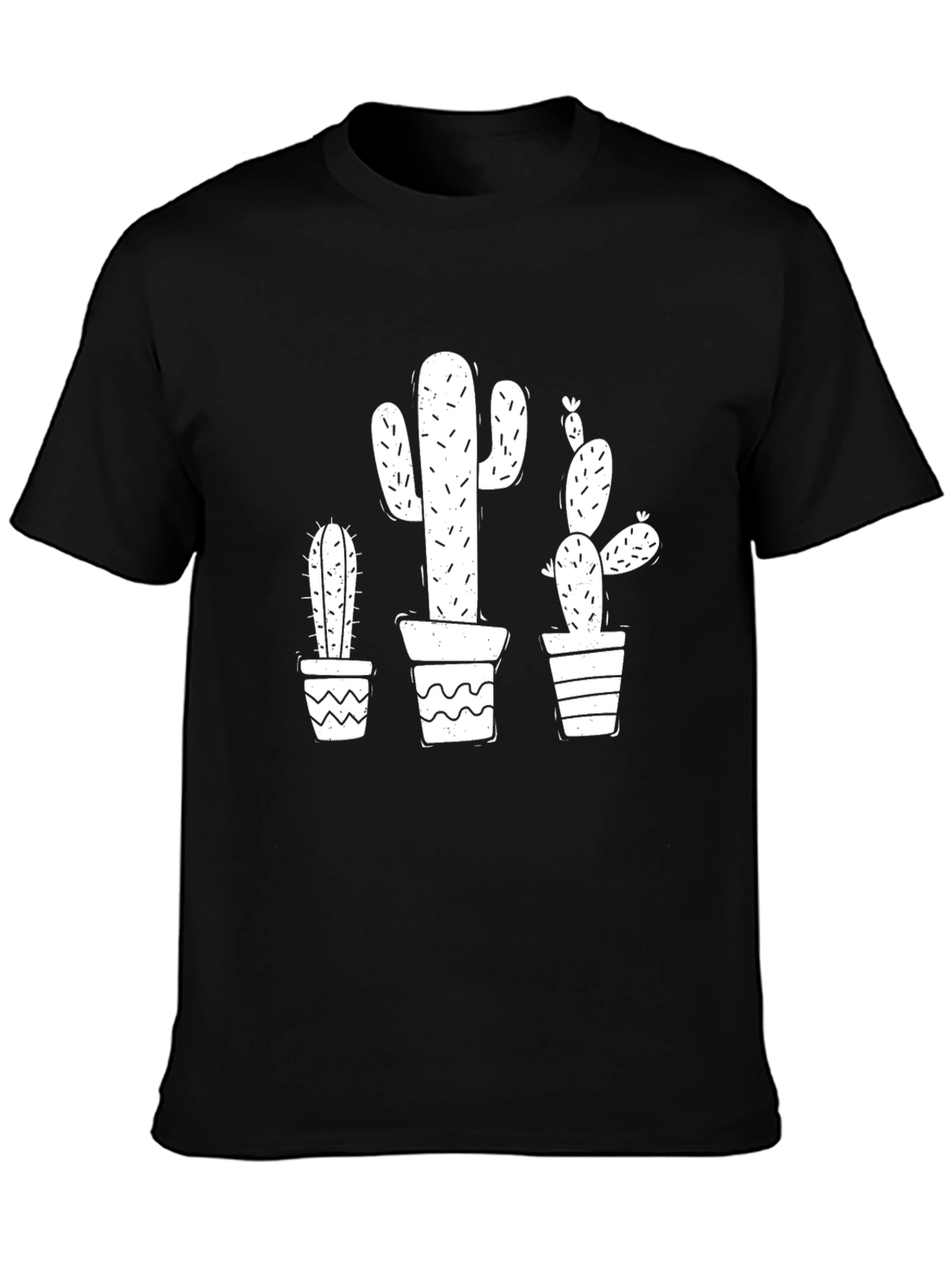 Cactus Graphic Tee - Black Cotton T-Shirt