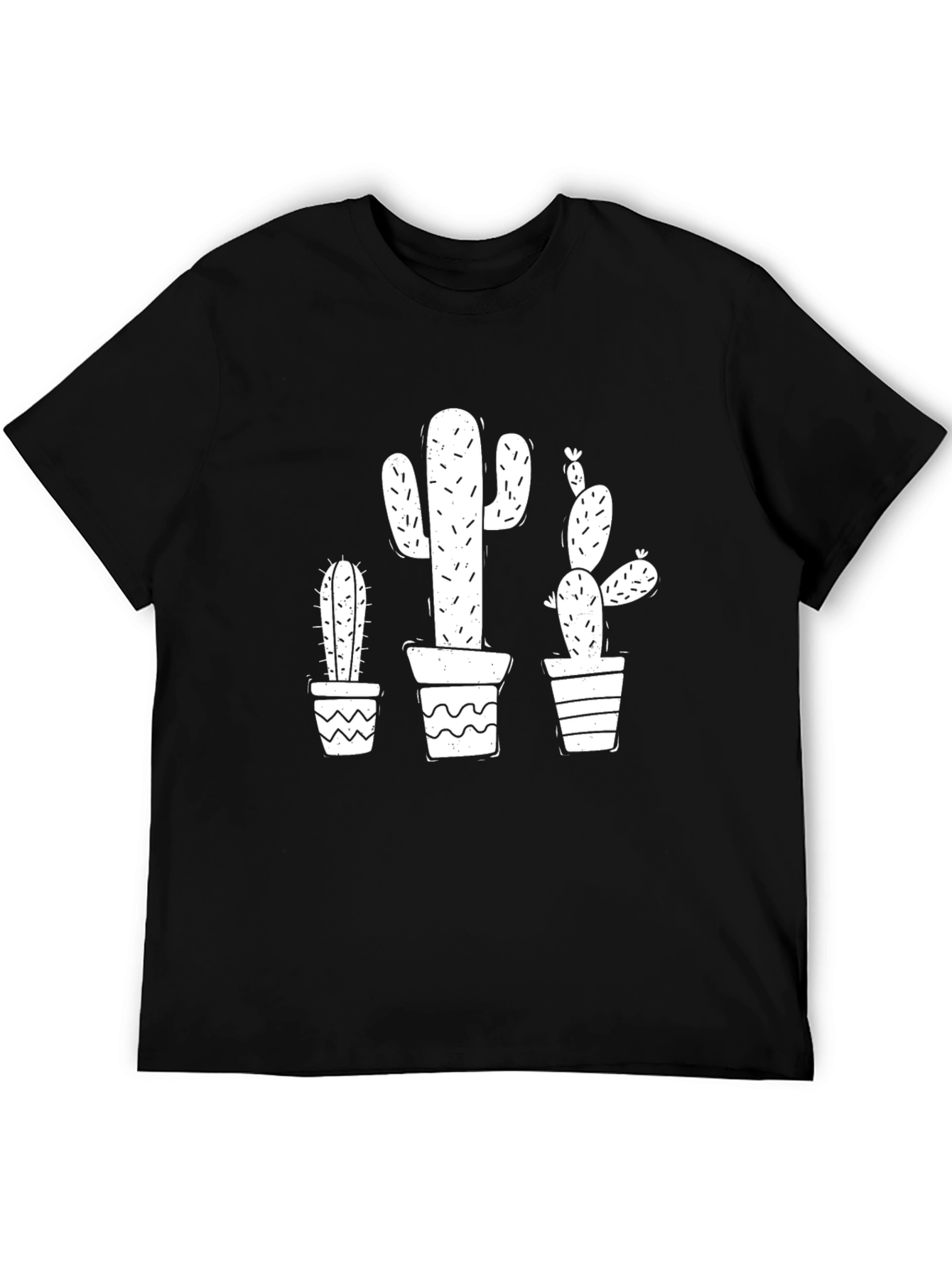Cactus Graphic Tee - Black Cotton T-Shirt