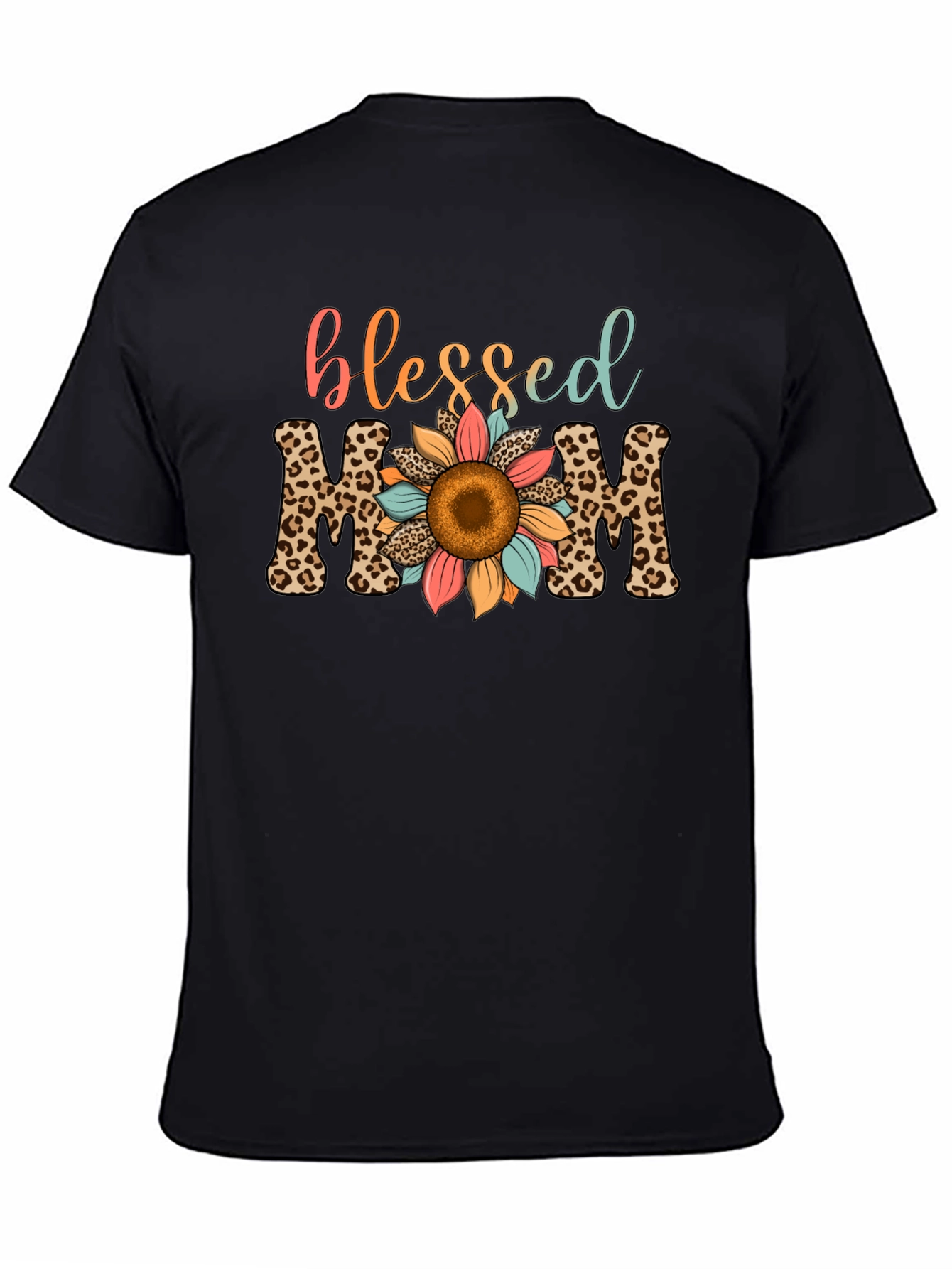 Blessed Mom Leopard Print T-Shirt