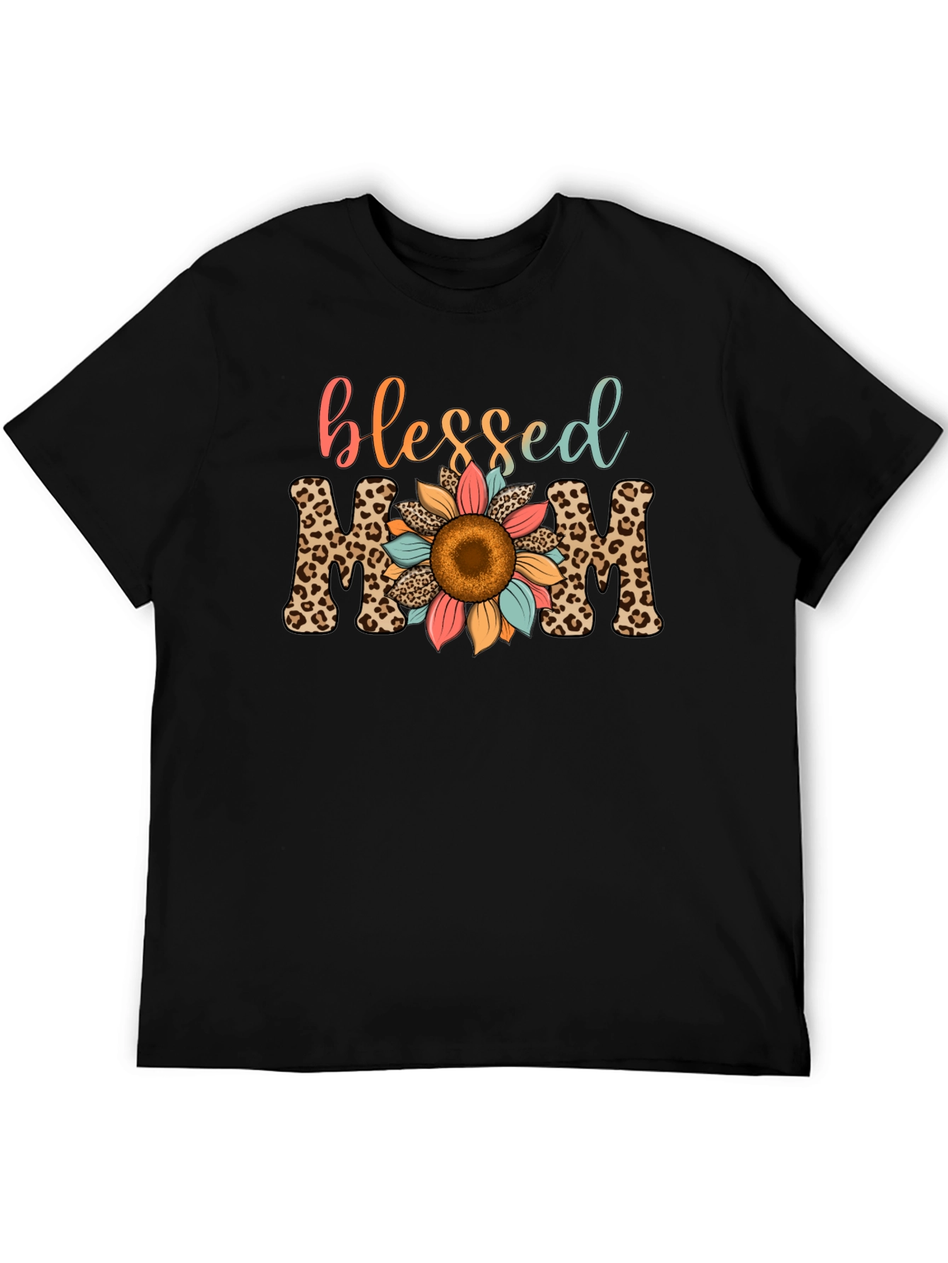 Blessed Mom Leopard Print T-Shirt