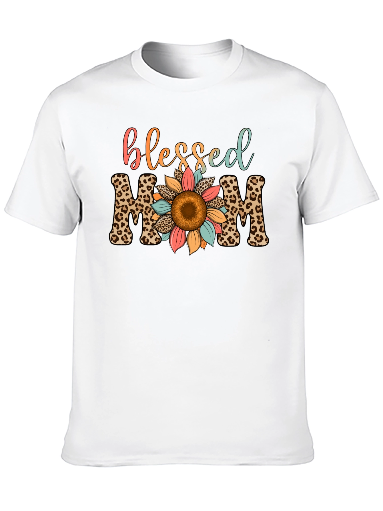 Blessed Mom Leopard Print T-Shirt