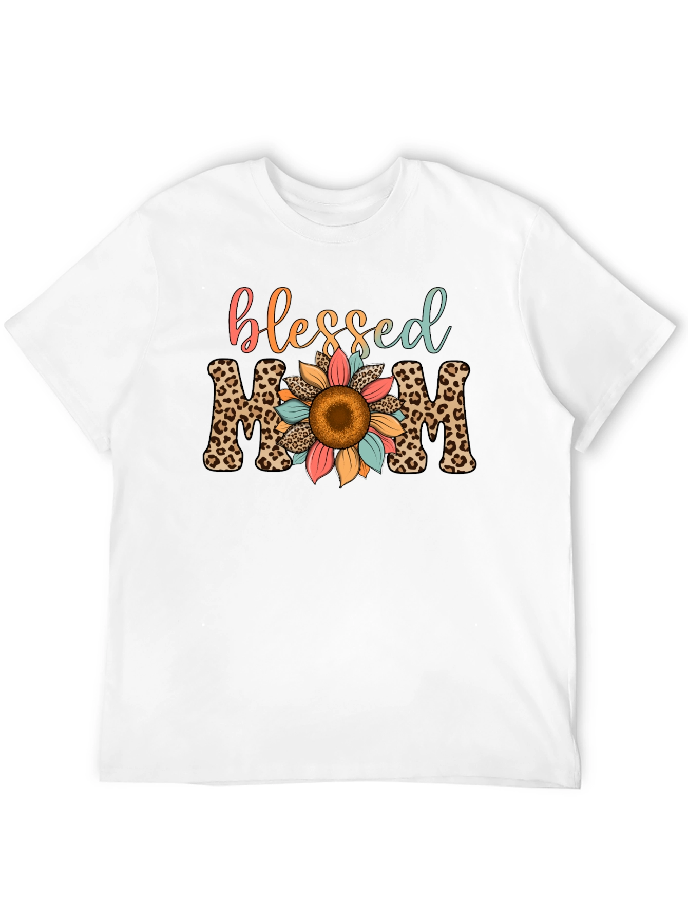 Blessed Mom Leopard Print T-Shirt