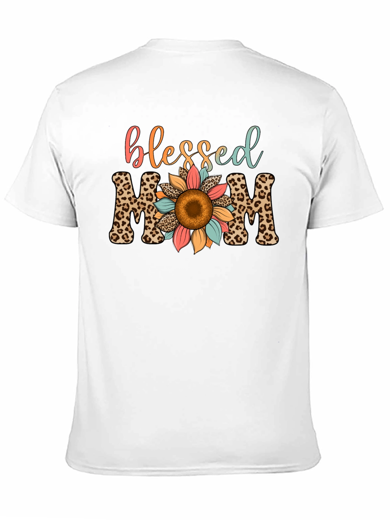 Blessed Mom Leopard Print T-Shirt