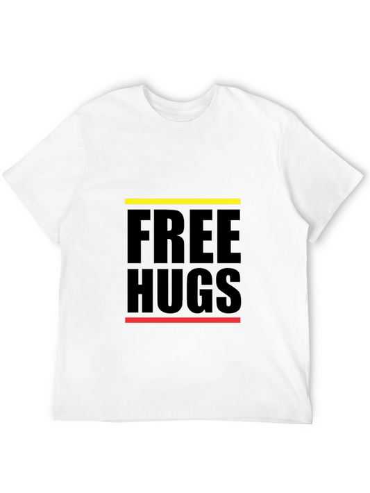 Free Hugs Graphic Tee - Black Cotton Comfort Fit Shirt