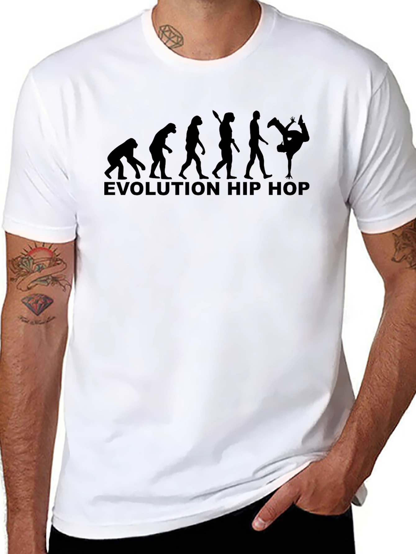 Evolution Hip Hop Graphic T-Shirt - Black