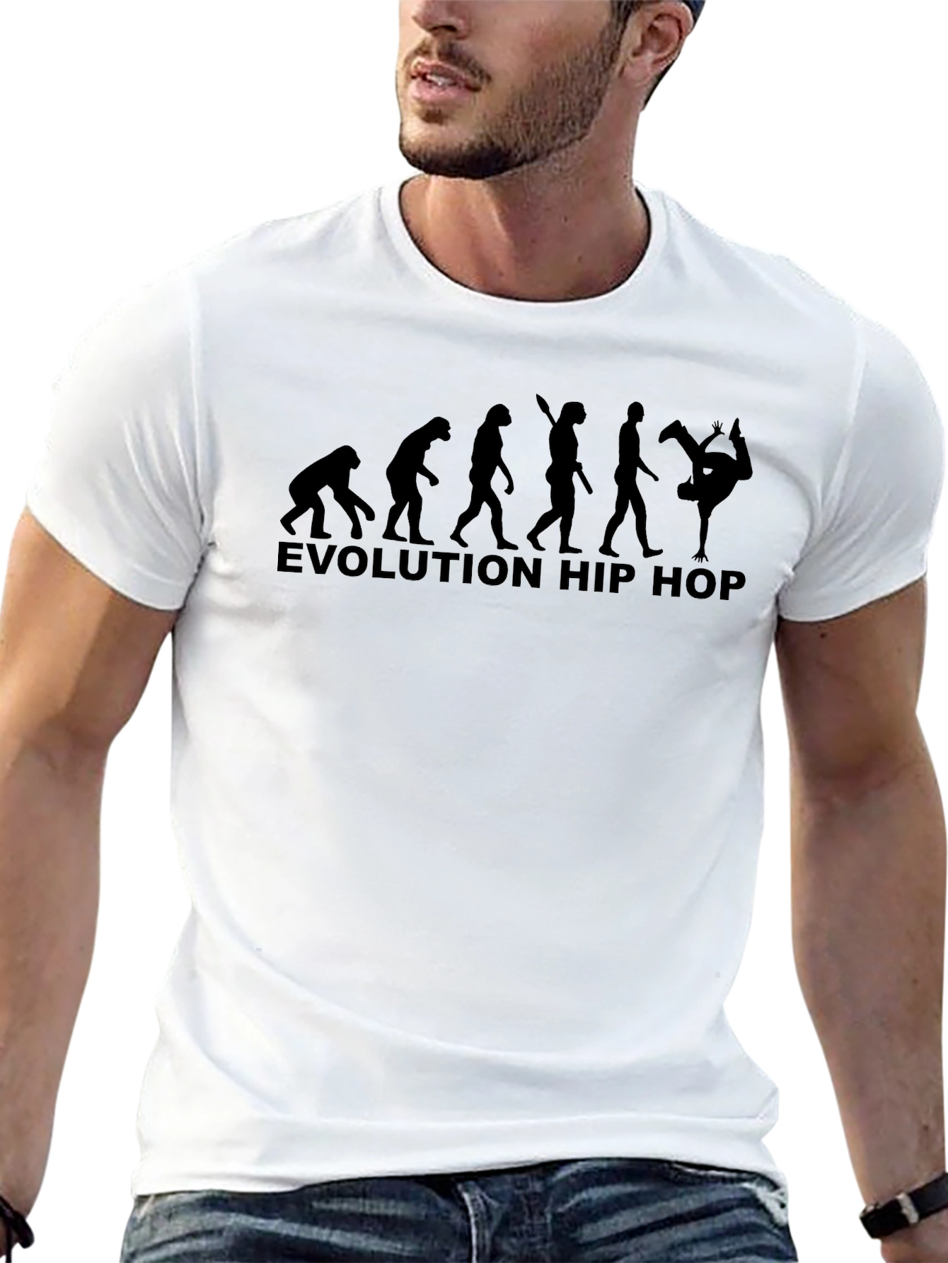 Evolution Hip Hop Graphic T-Shirt - Black