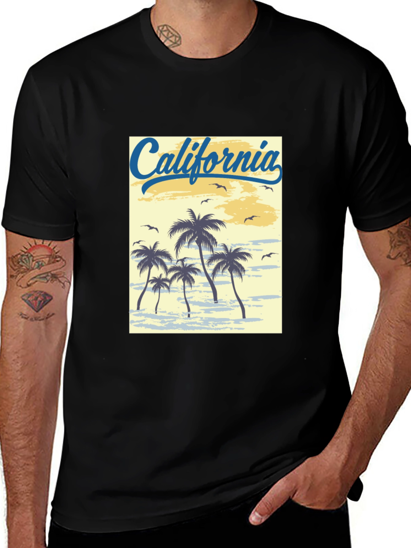 California Palms Graphic T-Shirt - Black