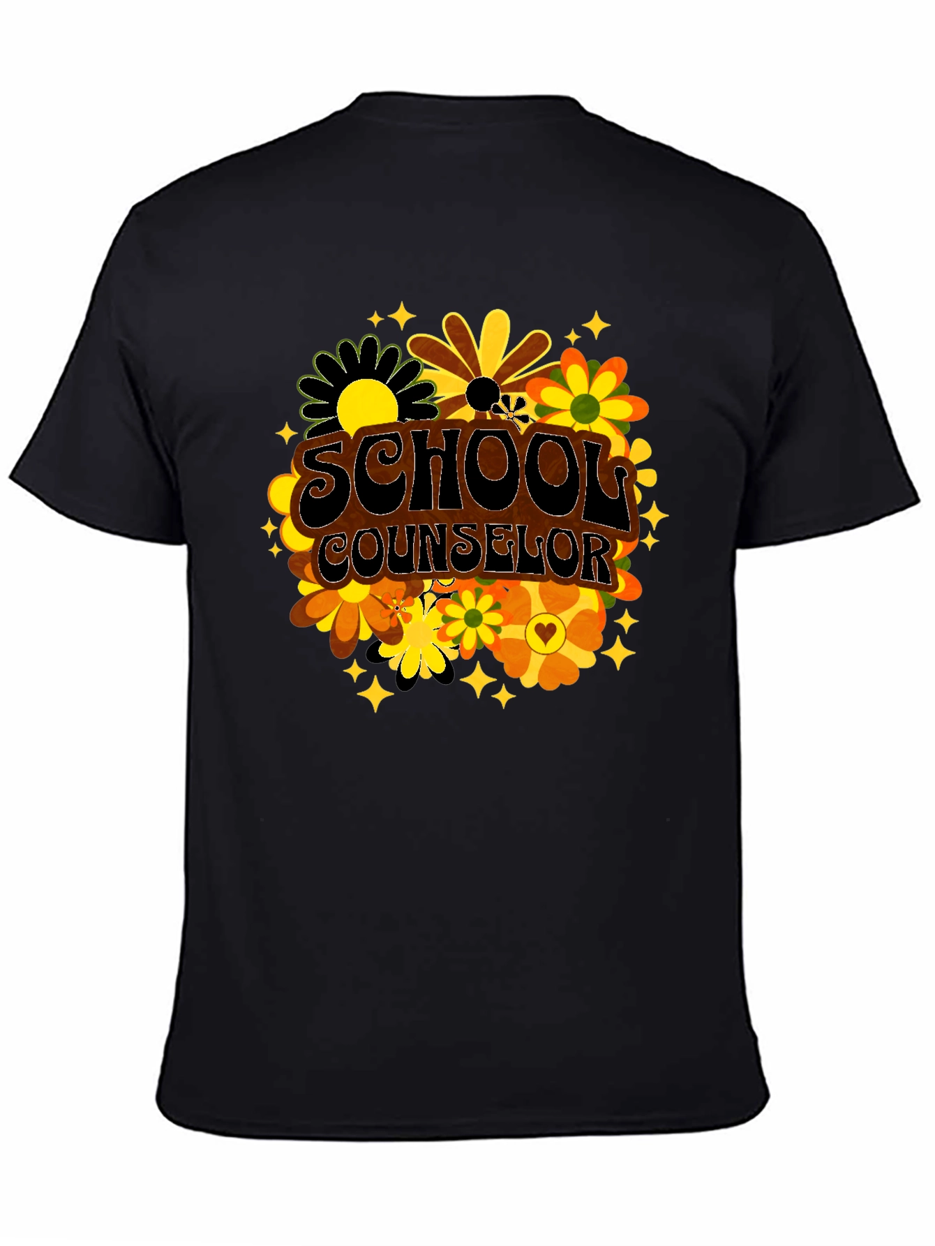 School Counselor Floral Retro Tee