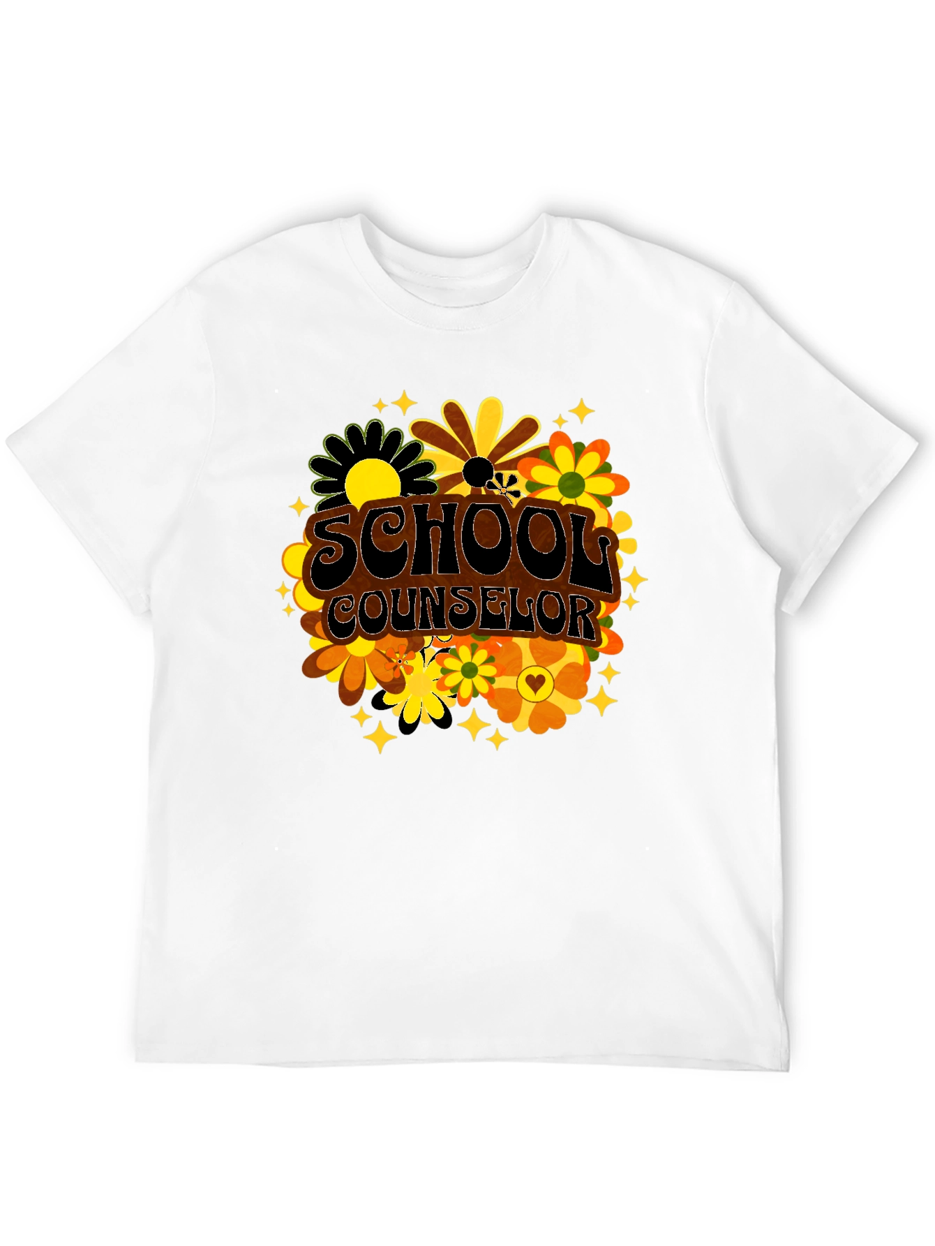 School Counselor Floral Retro Tee