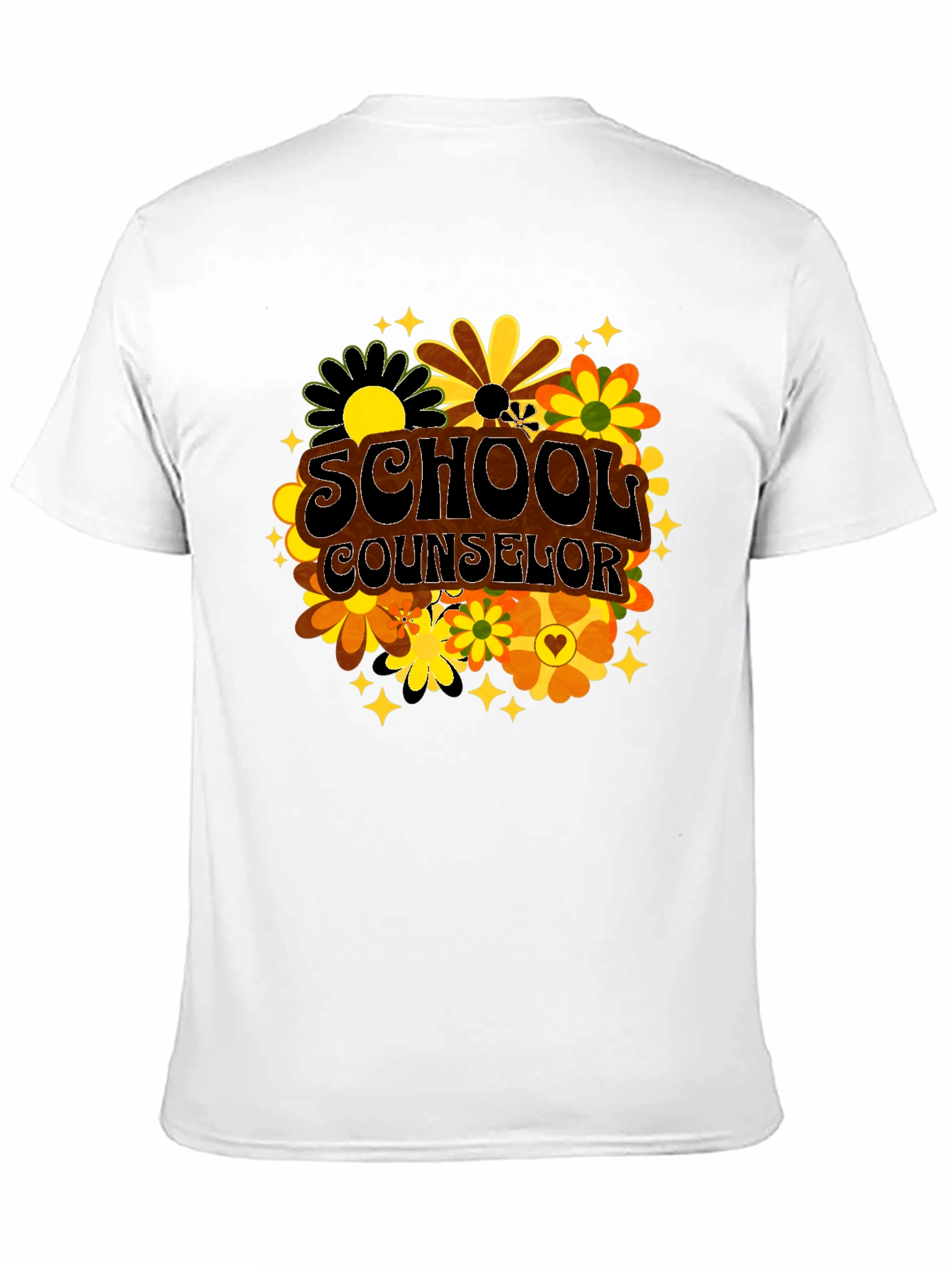 School Counselor Floral Retro Tee