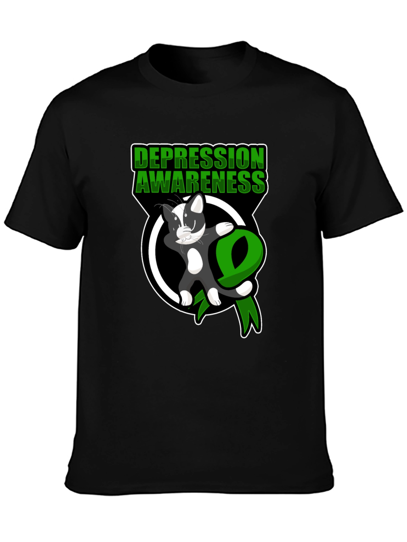Depression Awareness Cat Dabbing T-Shirt
