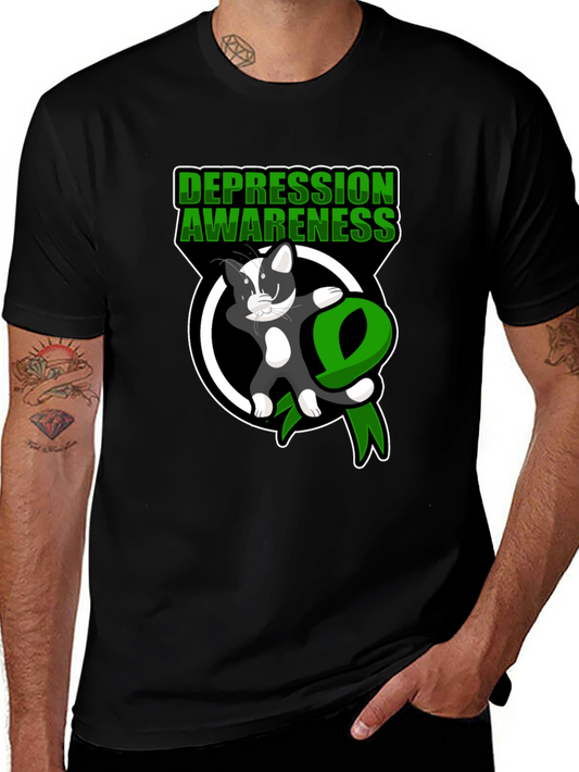 Depression Awareness Cat Dabbing T-Shirt