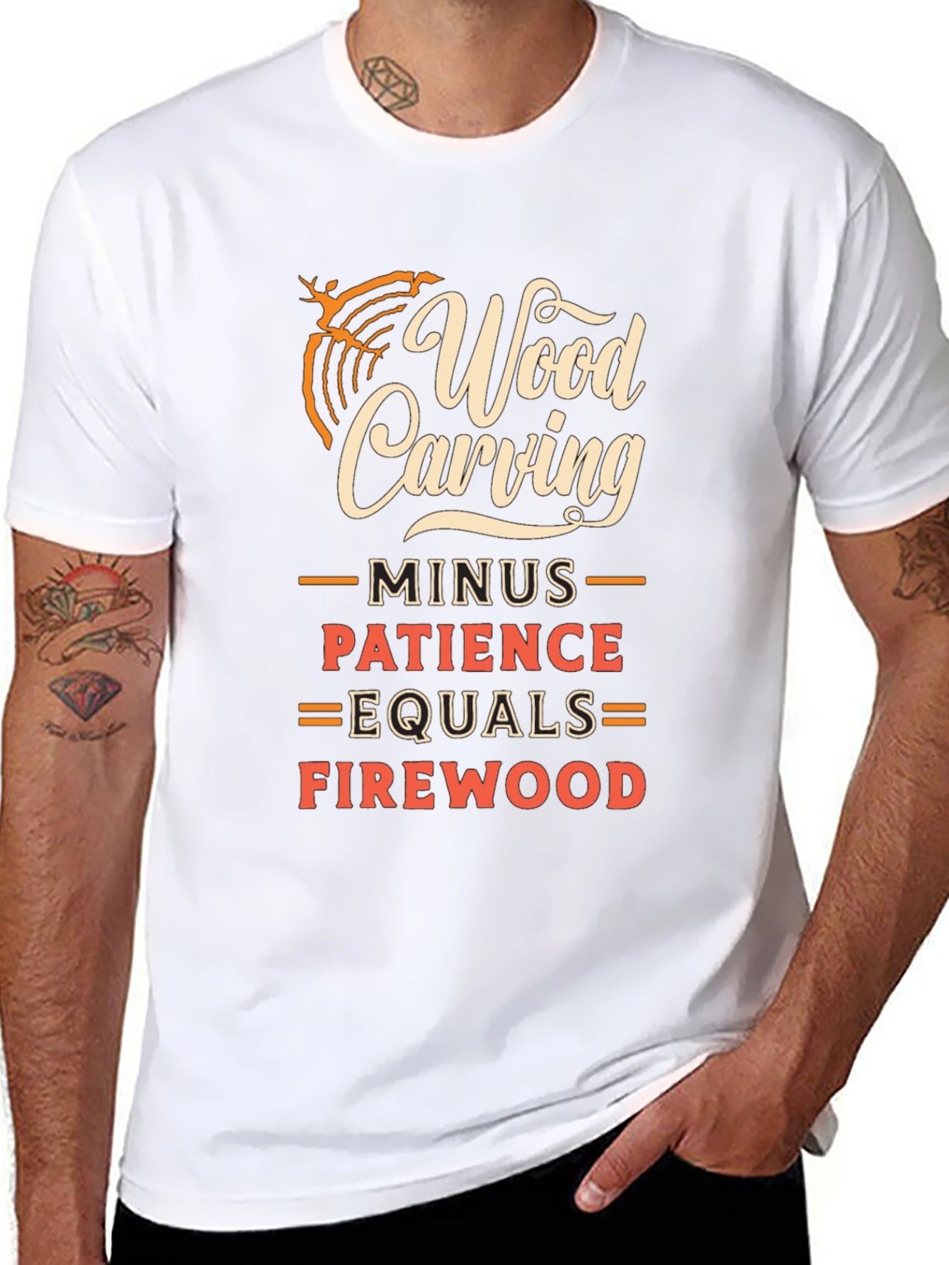 Wood Carving Patience Humor Graphic Tee