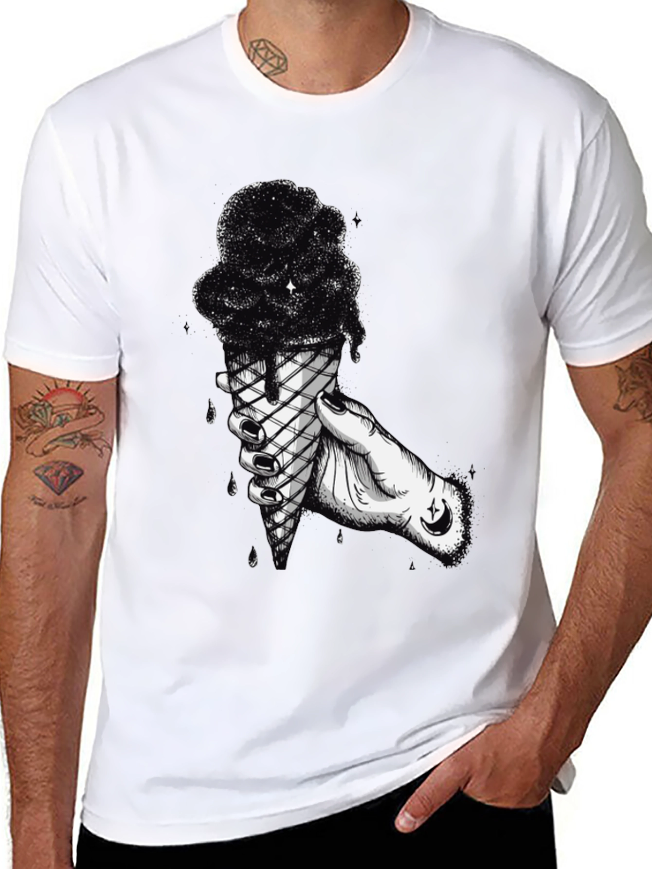 Black Ice Cream Cone Graphic Tee