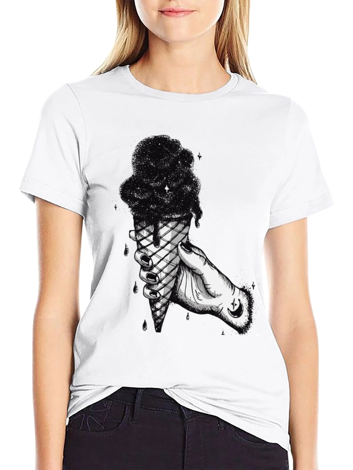 Black Ice Cream Cone Graphic Tee