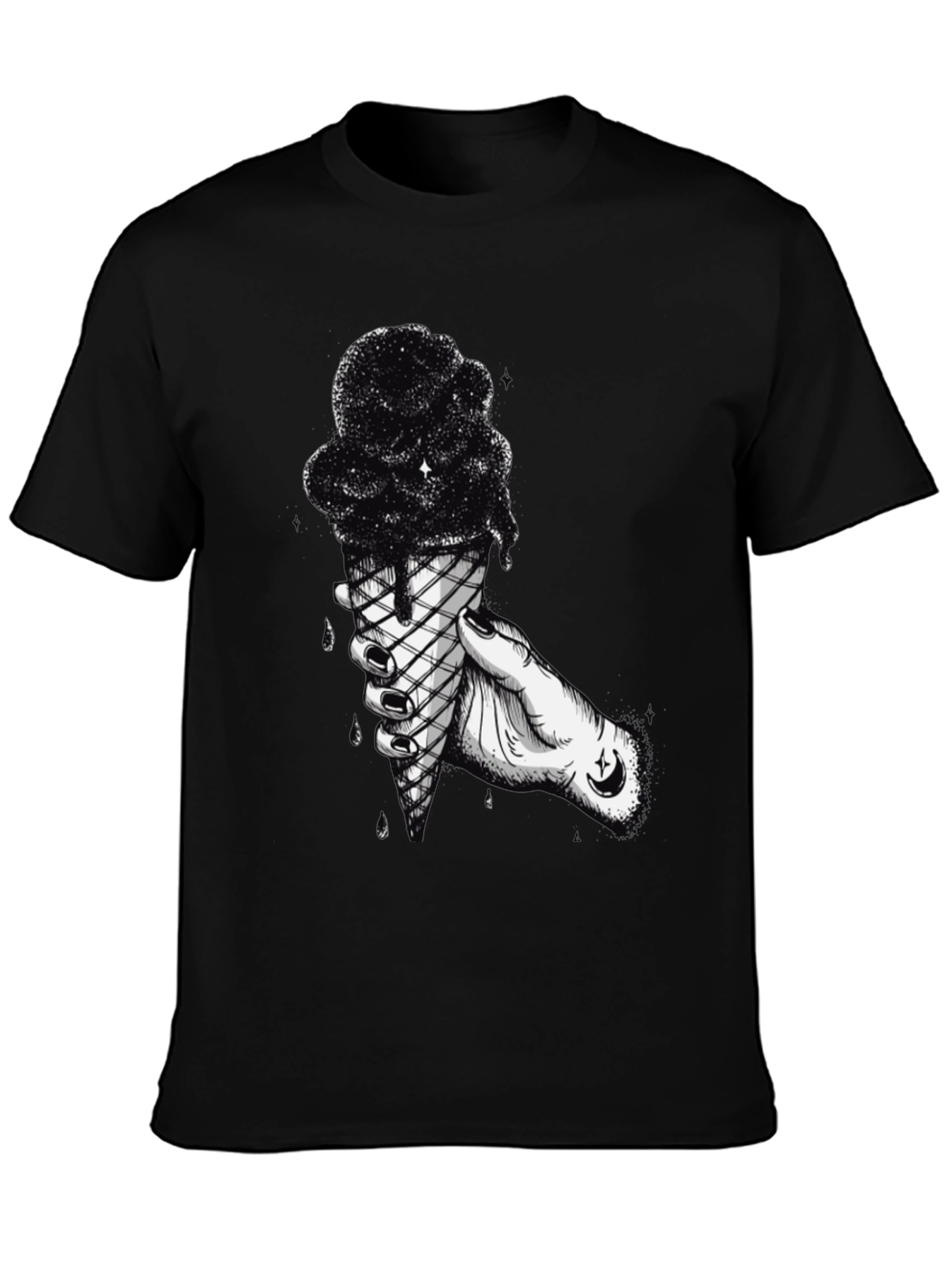 Black Ice Cream Cone Graphic Tee
