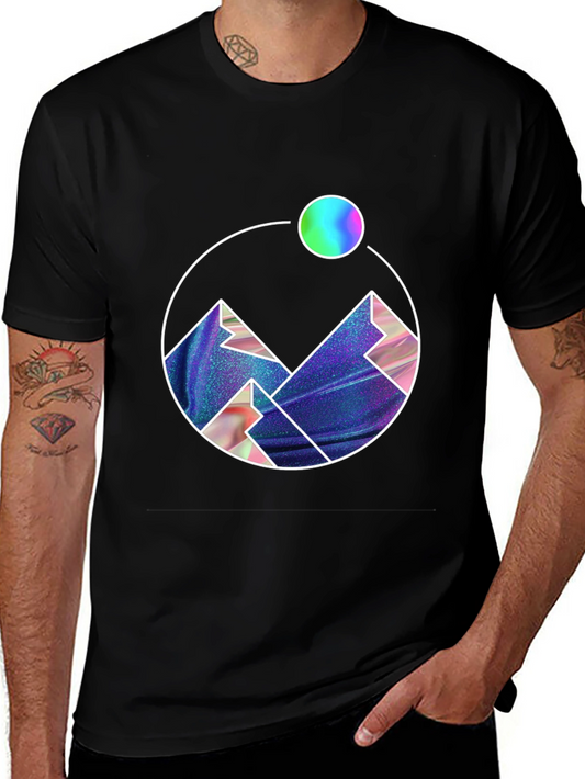 Mountainscape Graphic Tee - Black Cotton Blend