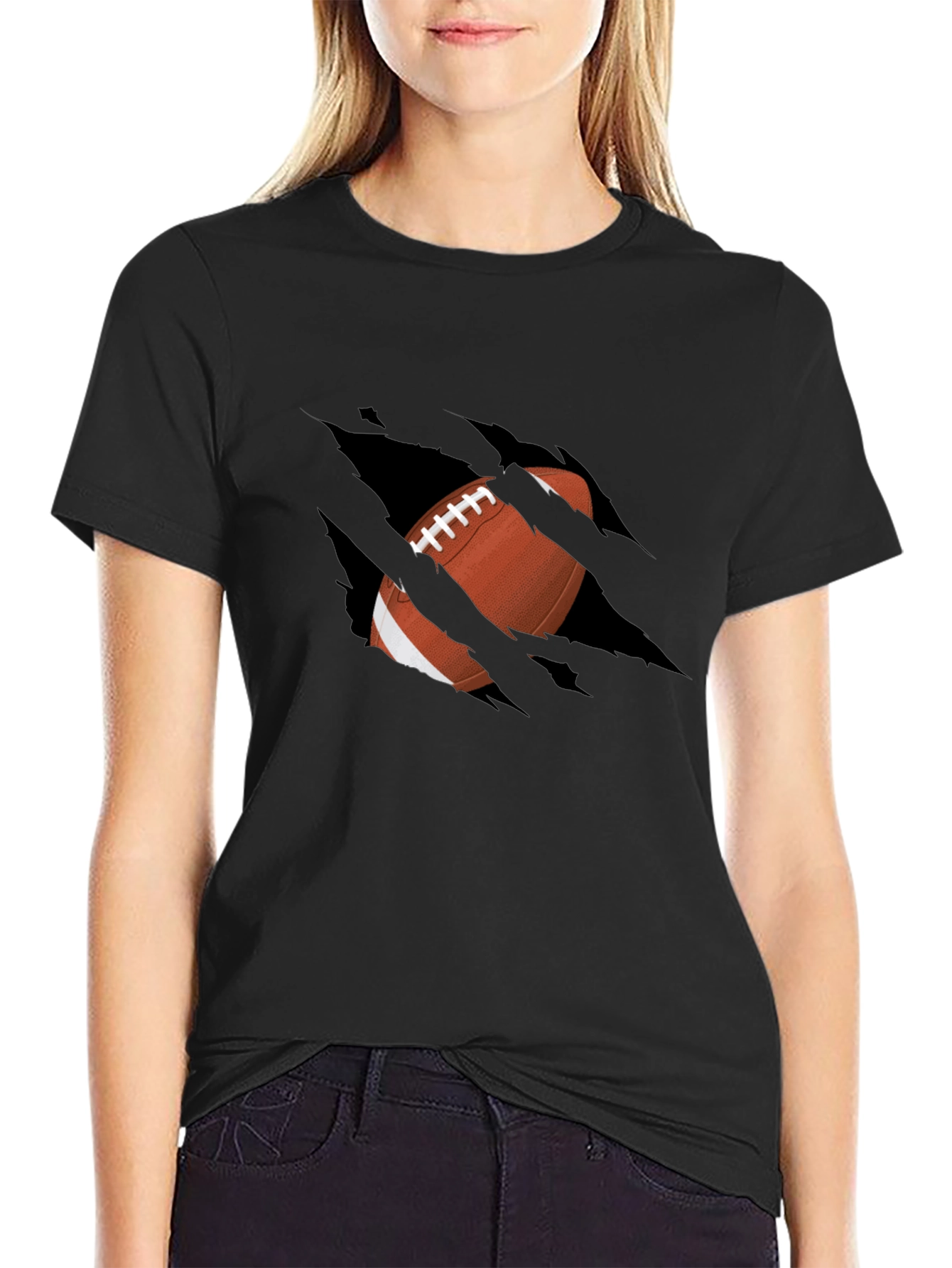 Football Graphic Black T-Shirt