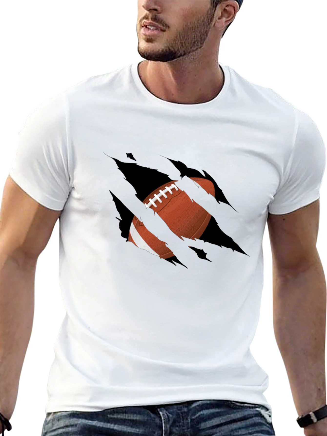 Football Graphic Black T-Shirt