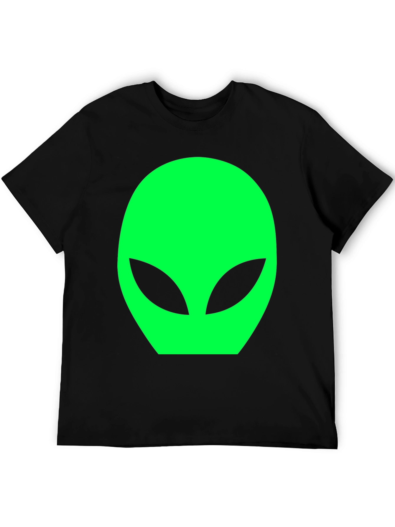 Mens Black Alien Head Graphic T-Shirt