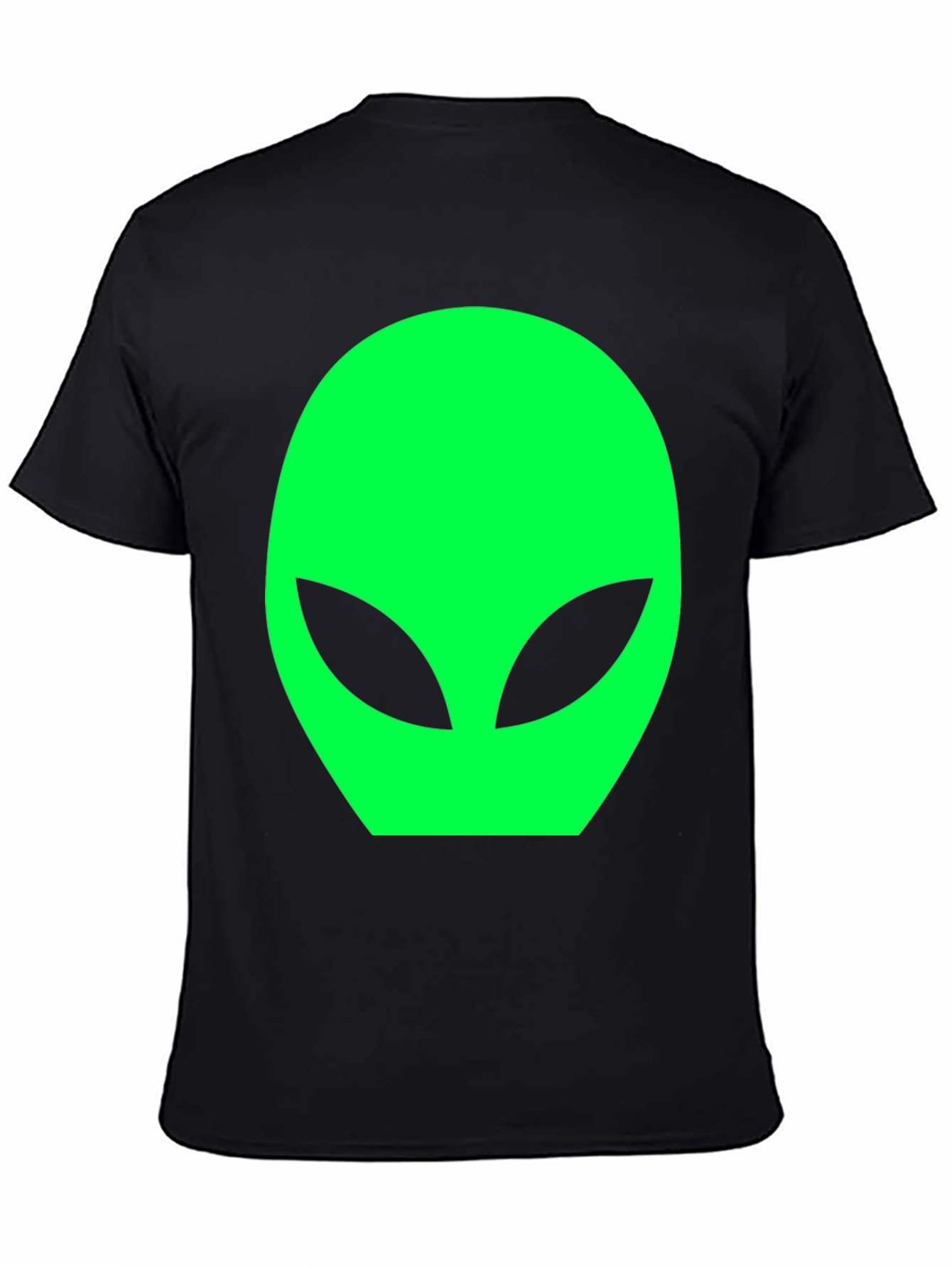 Mens Black Alien Head Graphic T-Shirt