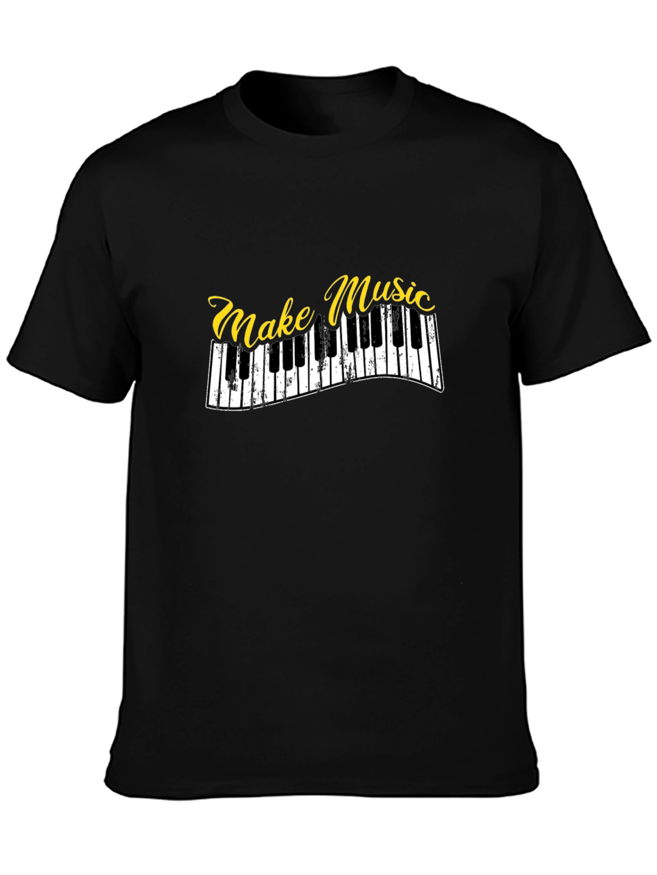 Make Music Piano Keys Graphic Black T-Shirt