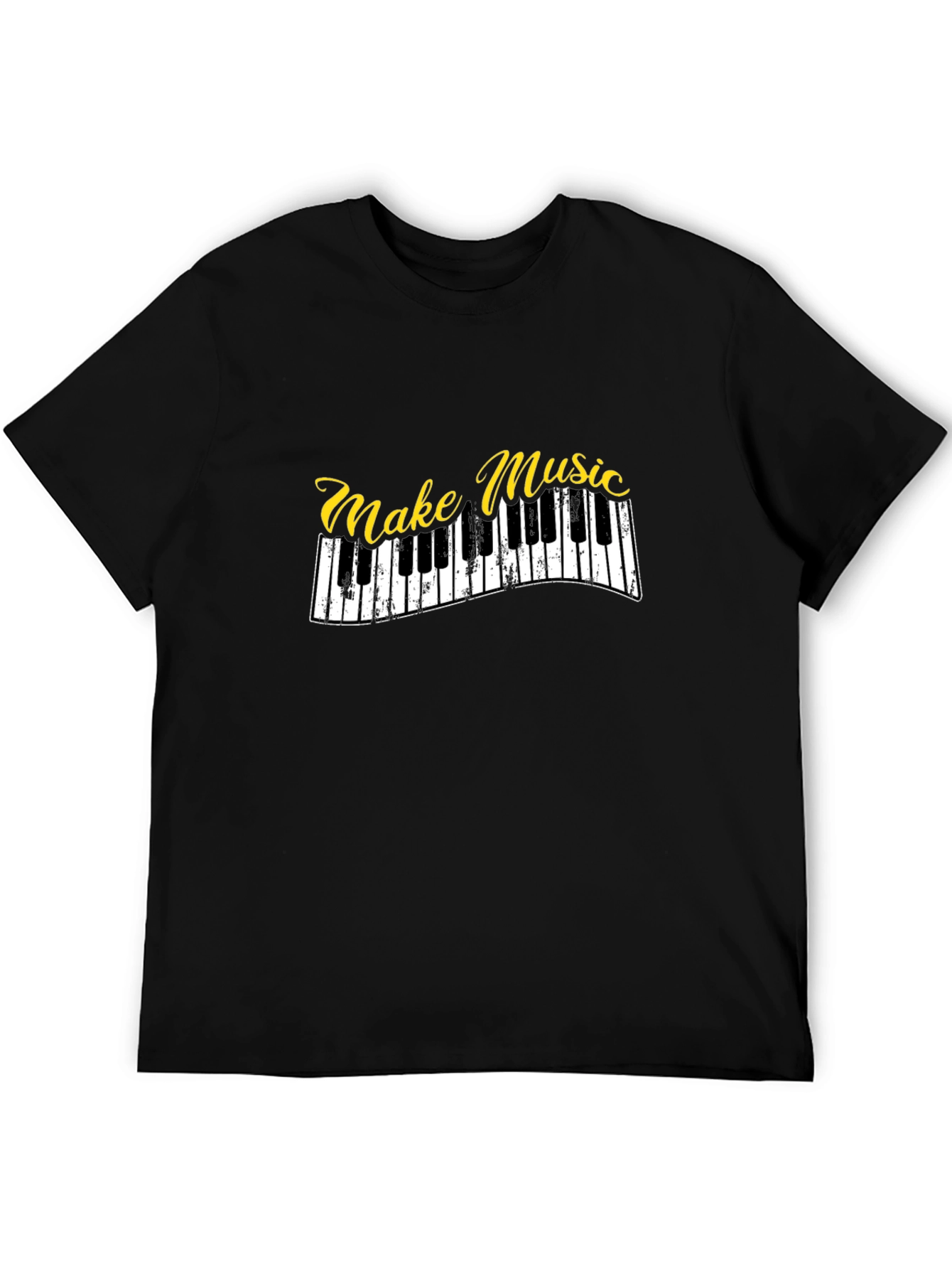 Make Music Piano Keys Graphic Black T-Shirt