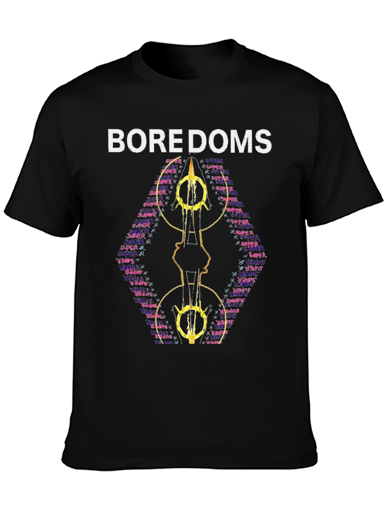 Boredoms Super T-Shirt Band Tee Black Cotton Blend