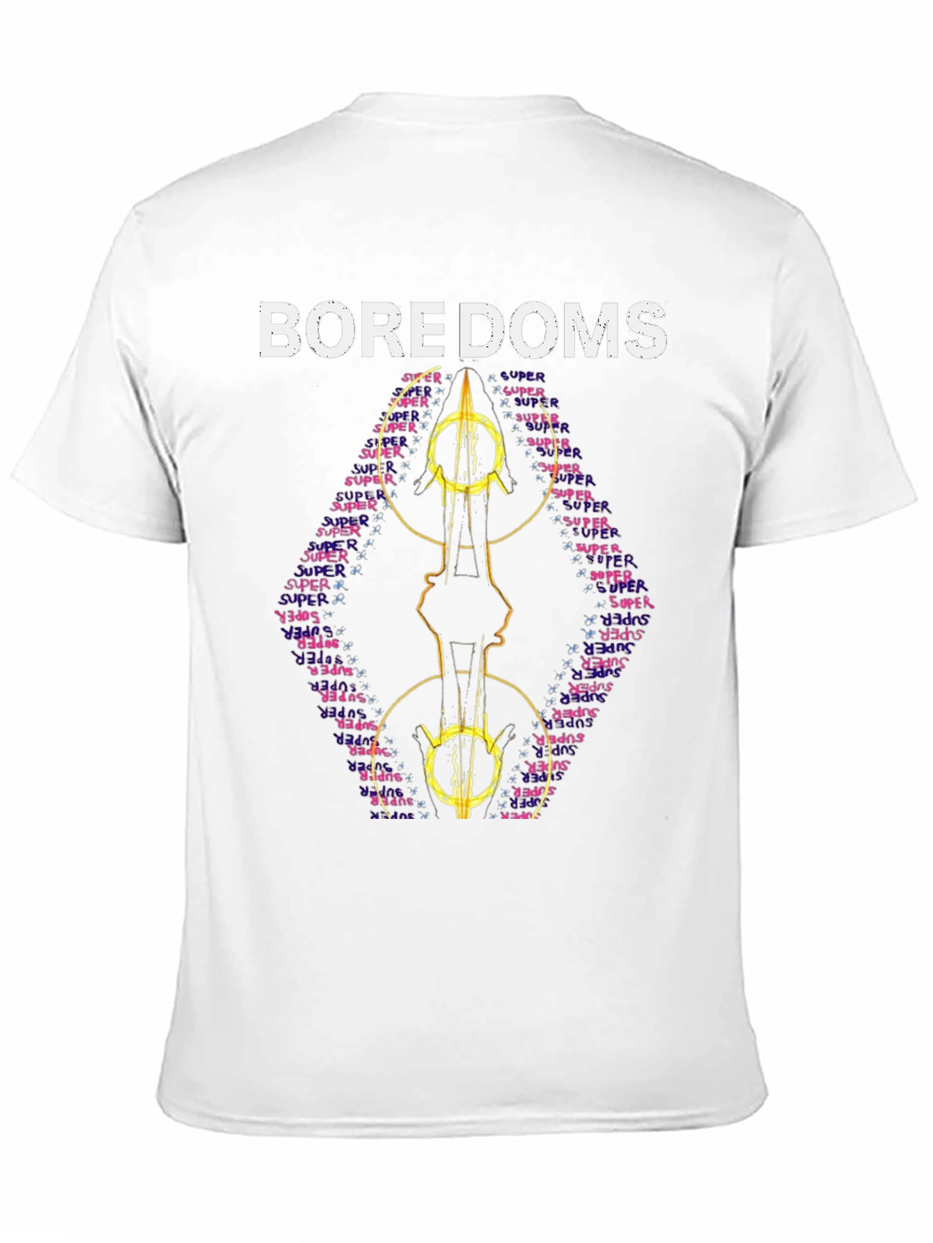 Boredoms Super T-Shirt Band Tee Black Cotton Blend