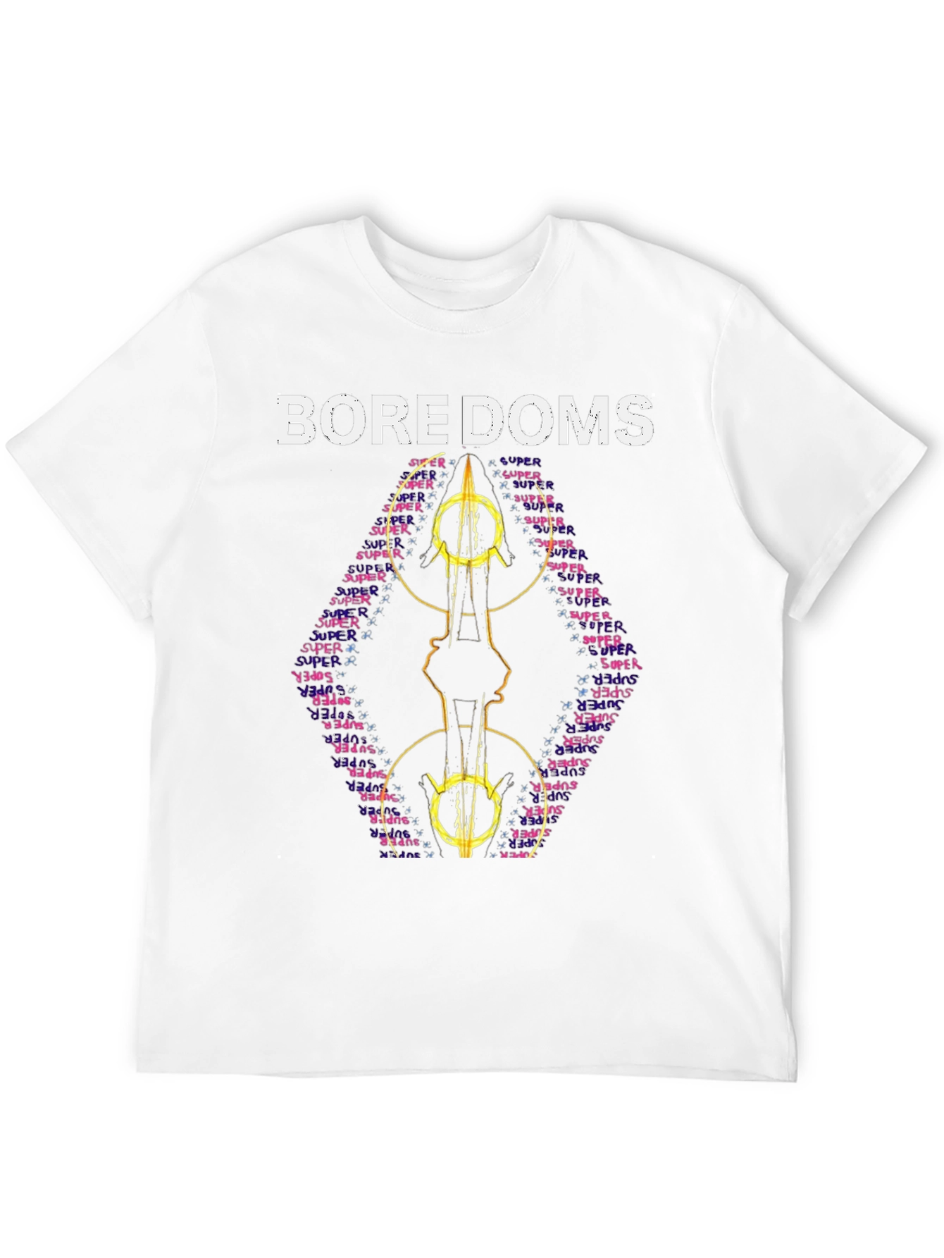 Boredoms Super T-Shirt Band Tee Black Cotton Blend